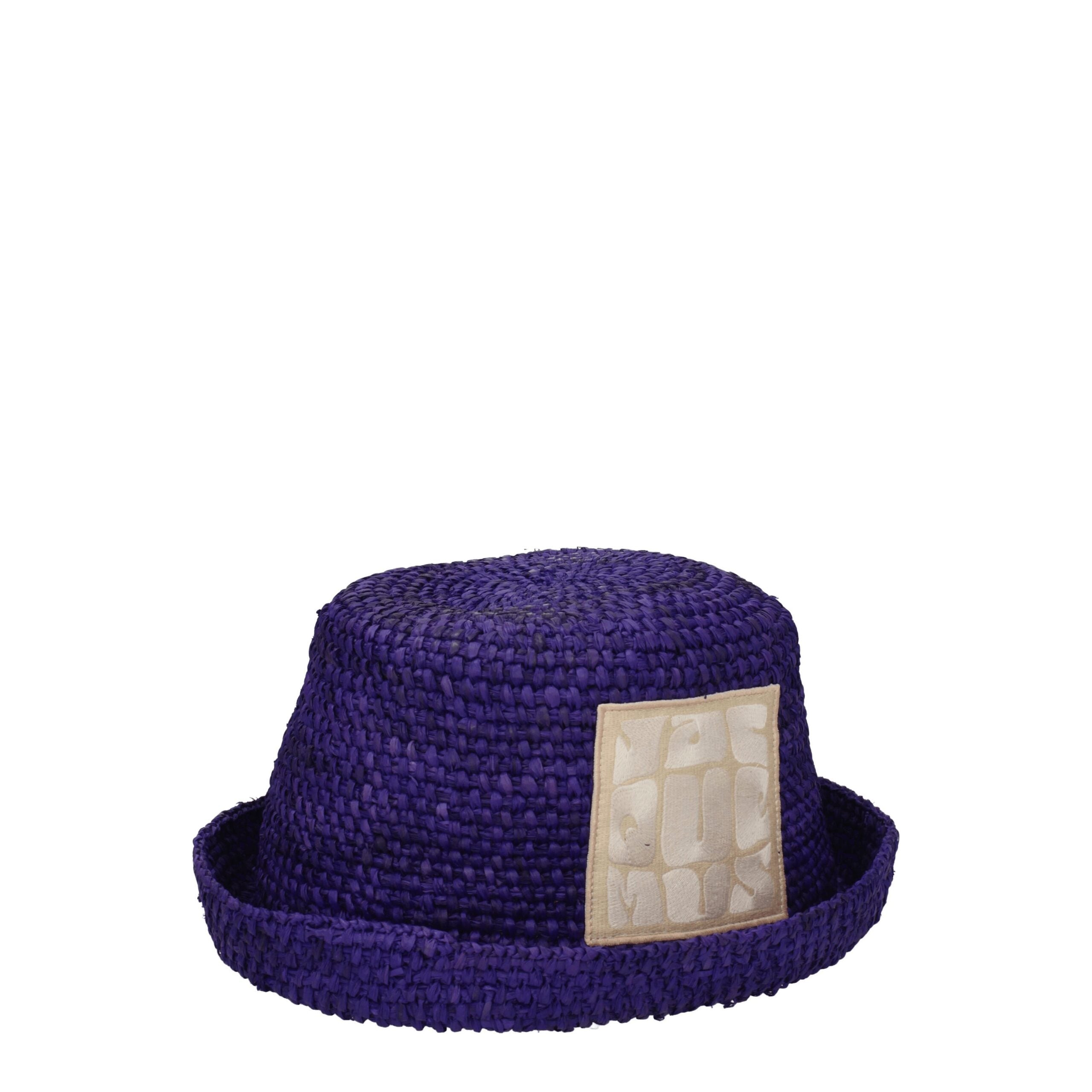 Jacquemus Purple Raffia Hat