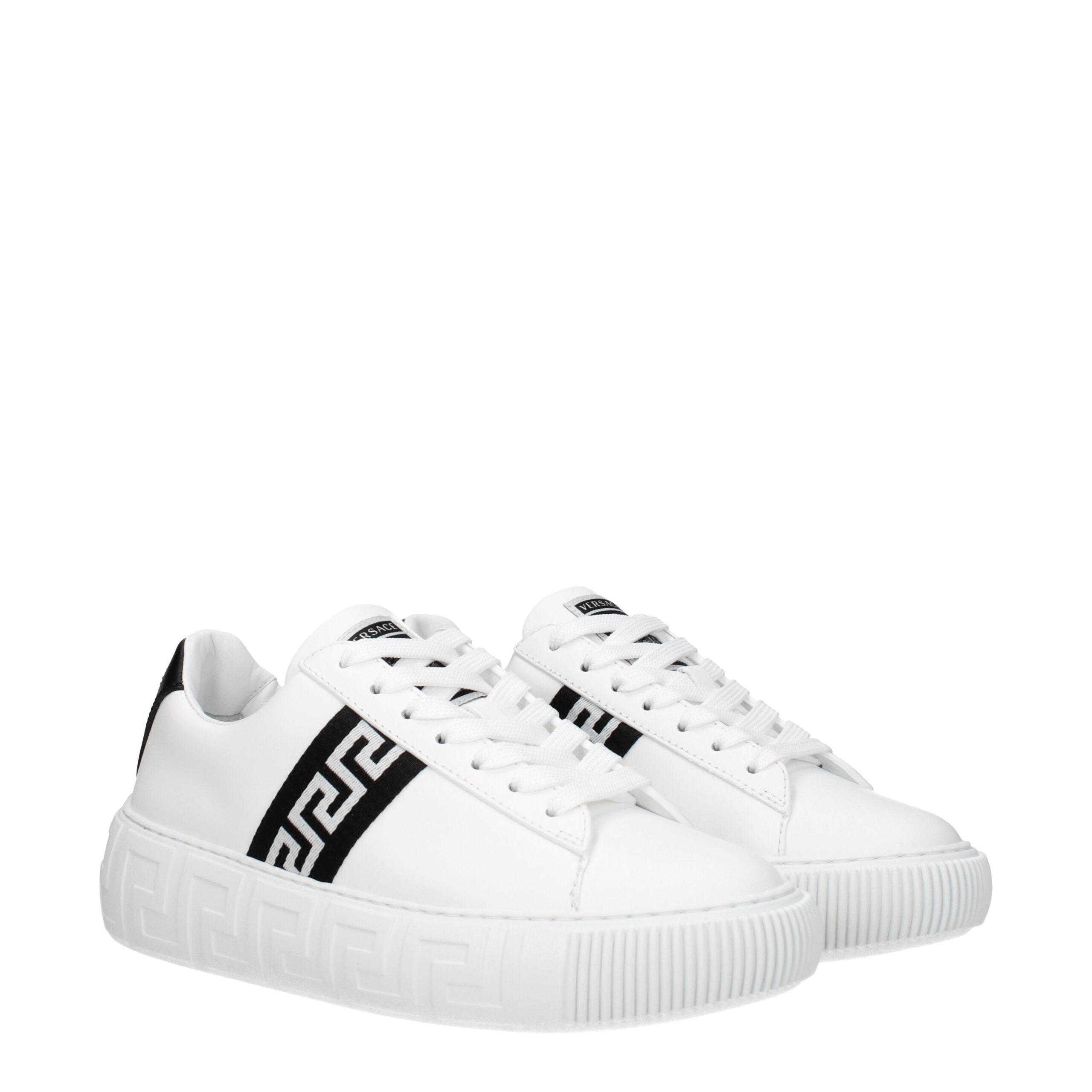 Versace White Leather Low Top Sneakers