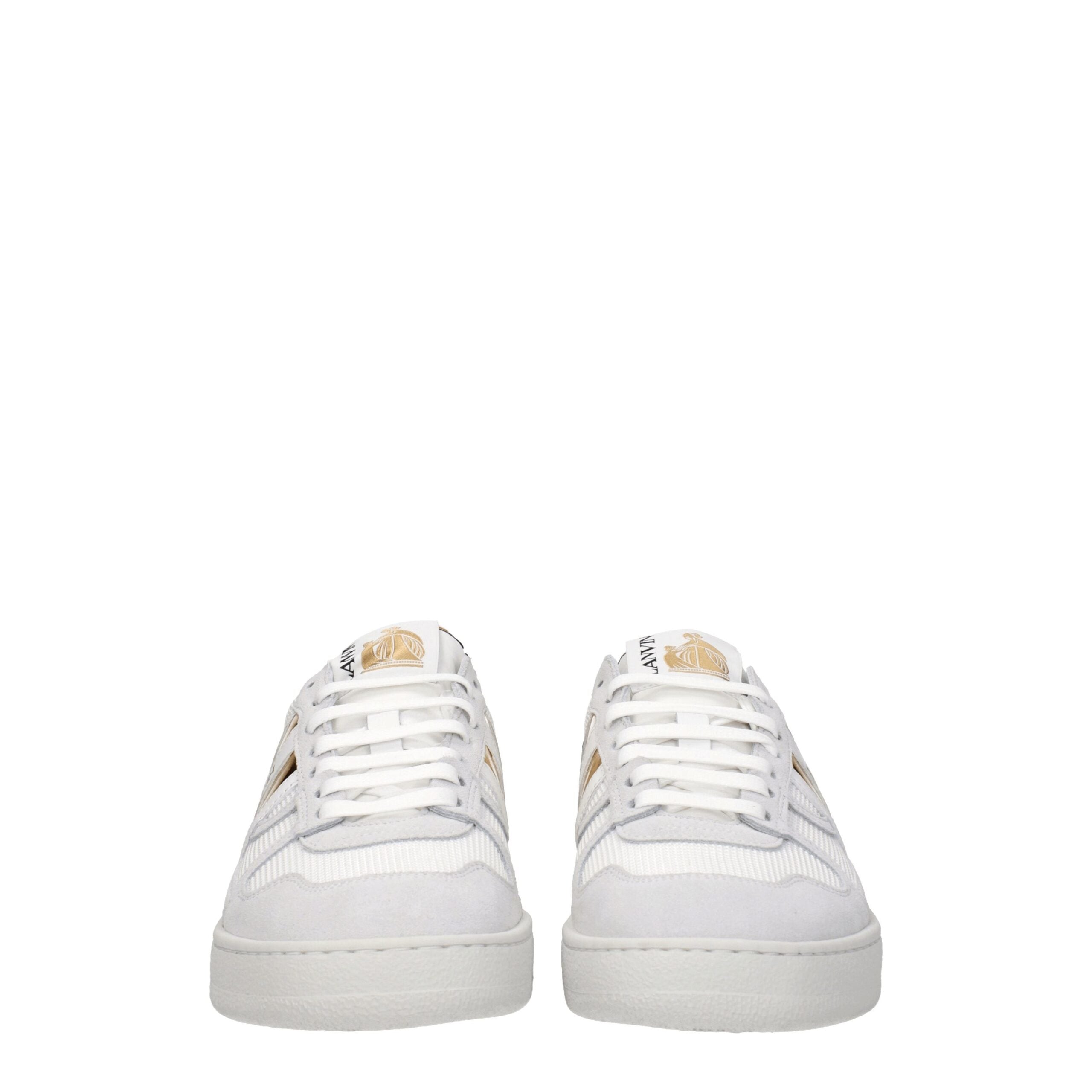 Lanvin White Fabric Low Top Sneakers
