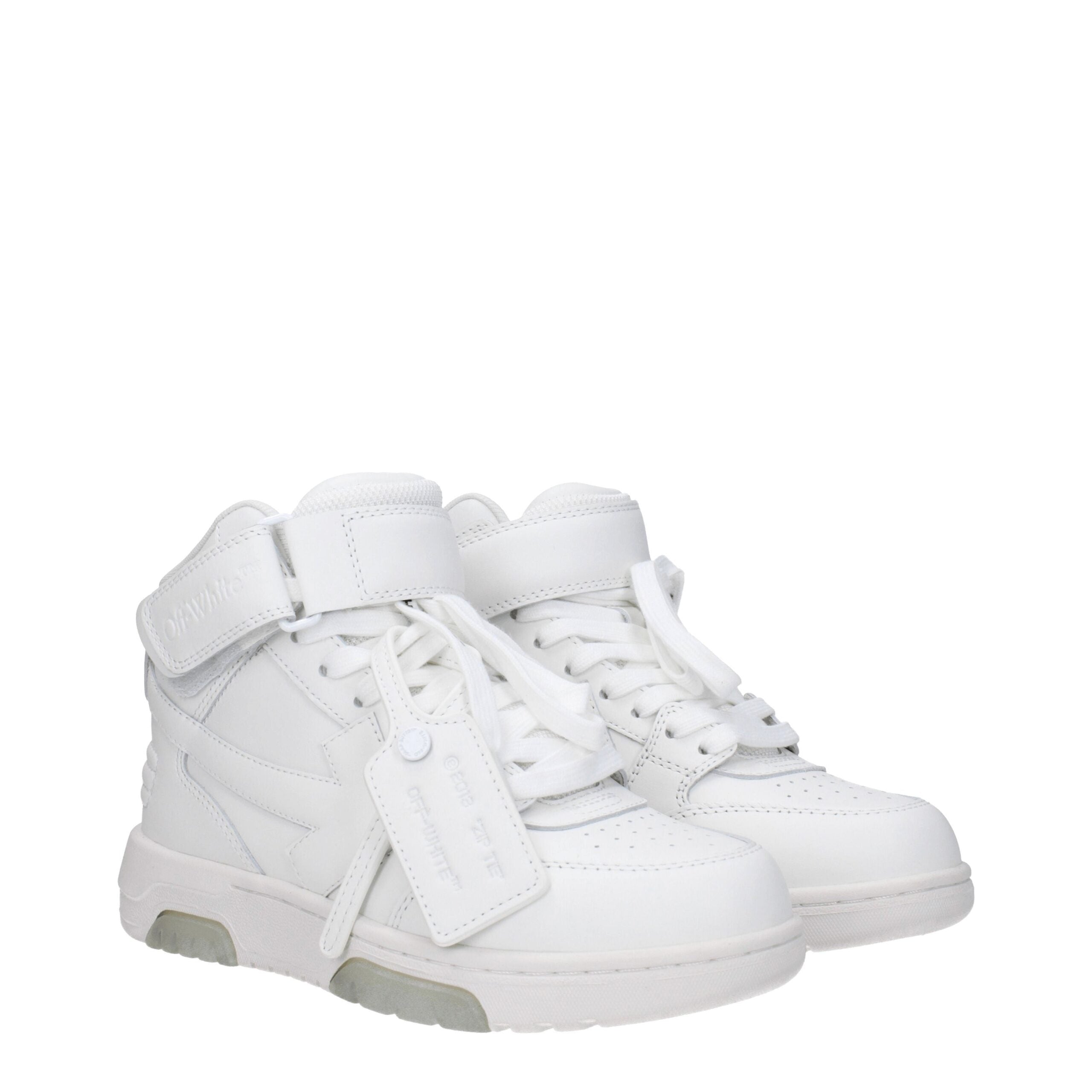 Off-White White Leather High Top Sneakers