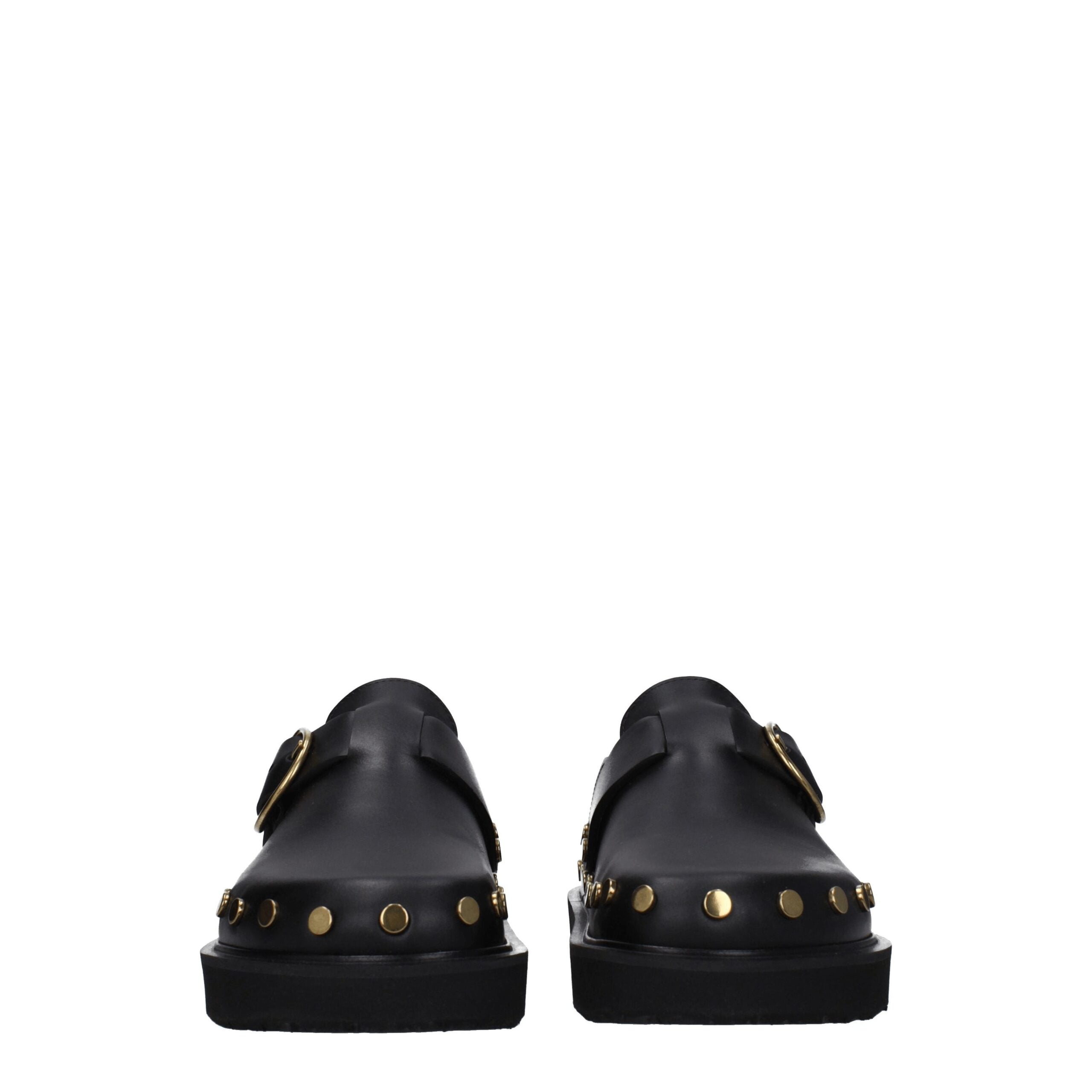 Isabel Marant Black Leather Slippers