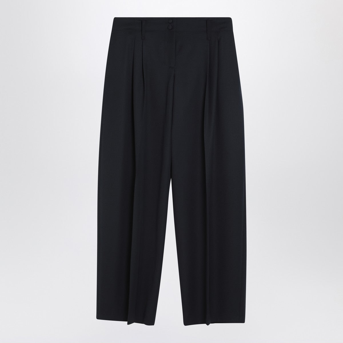 Alexander Mcqueen Alexander McQueen Wide navy blue wool trousers