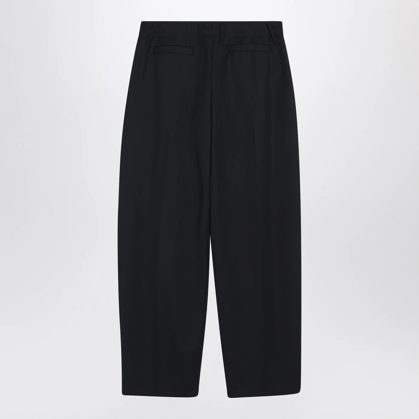 Alexander McQueen Wide navy blue wool trousers