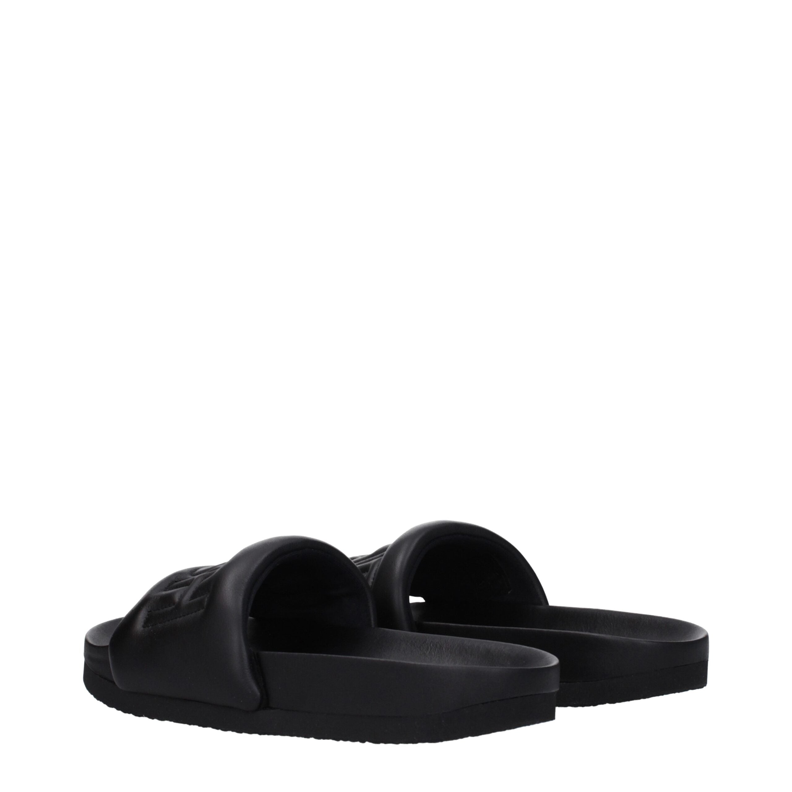 Ambush Black Leather Slippers