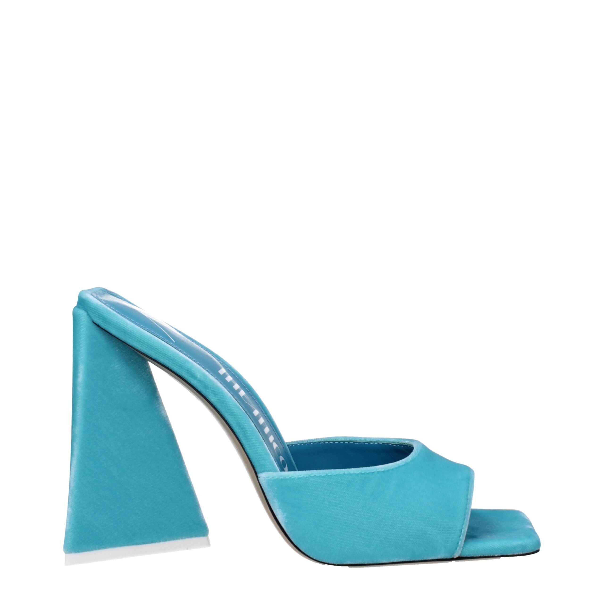 The Attico Light Blue Velvet Platform Sandals