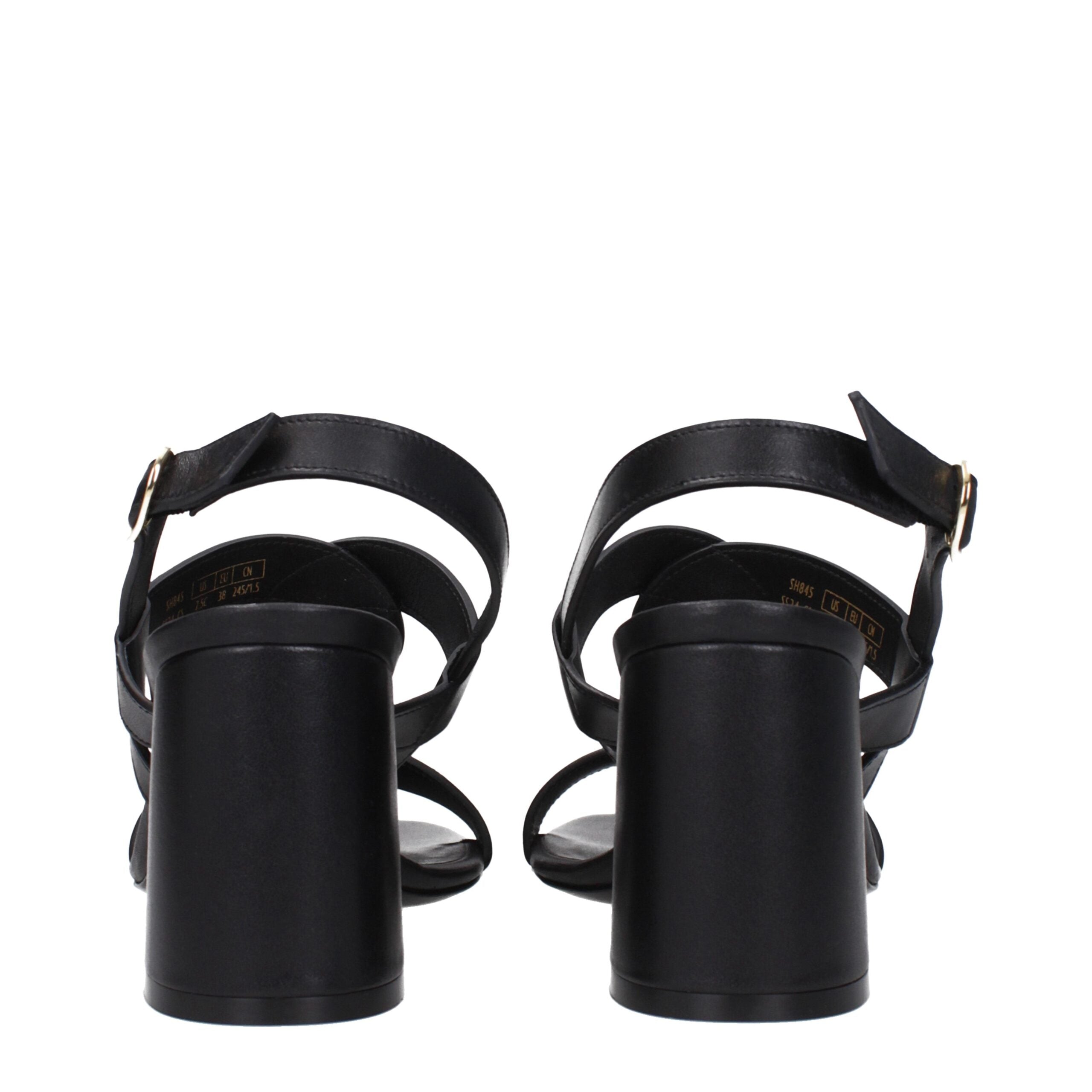 Stuart Weitzman Black Leather Platform Sandals