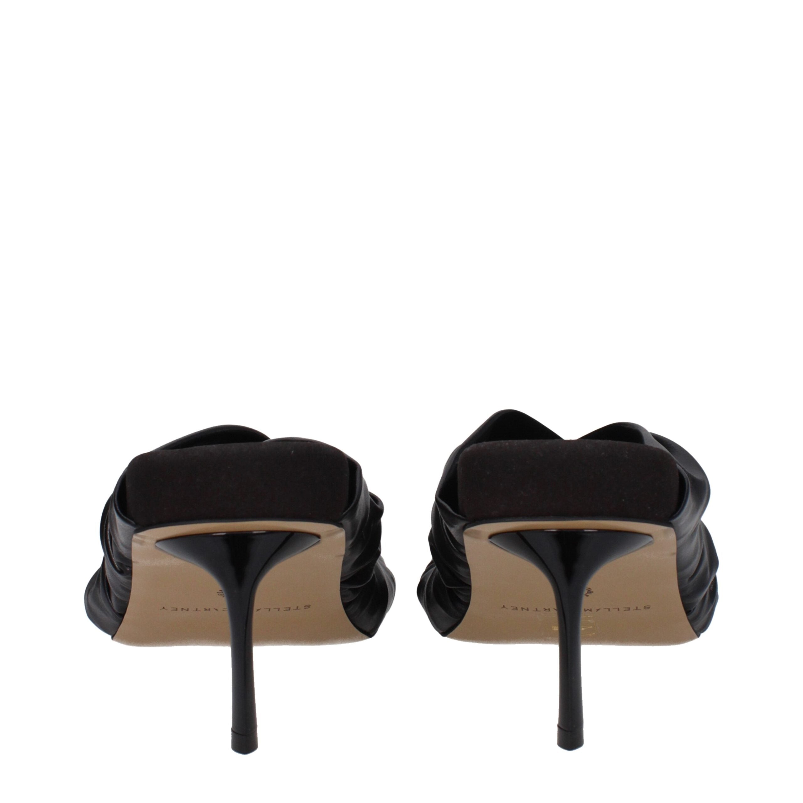 Stella McCartney Black Leather Stiletto Heel Sandals