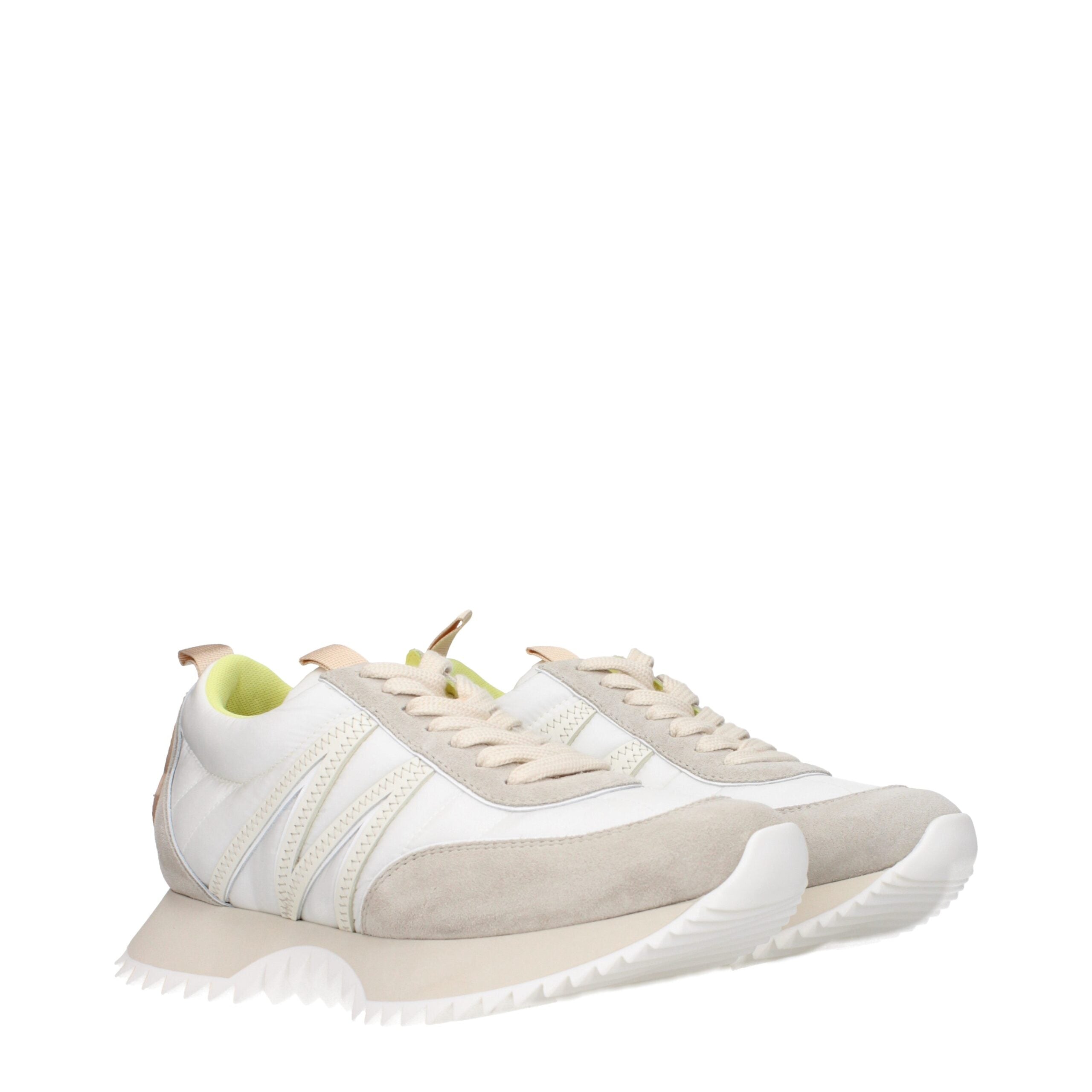 Moncler Beige Fabric Low Top Sneakers