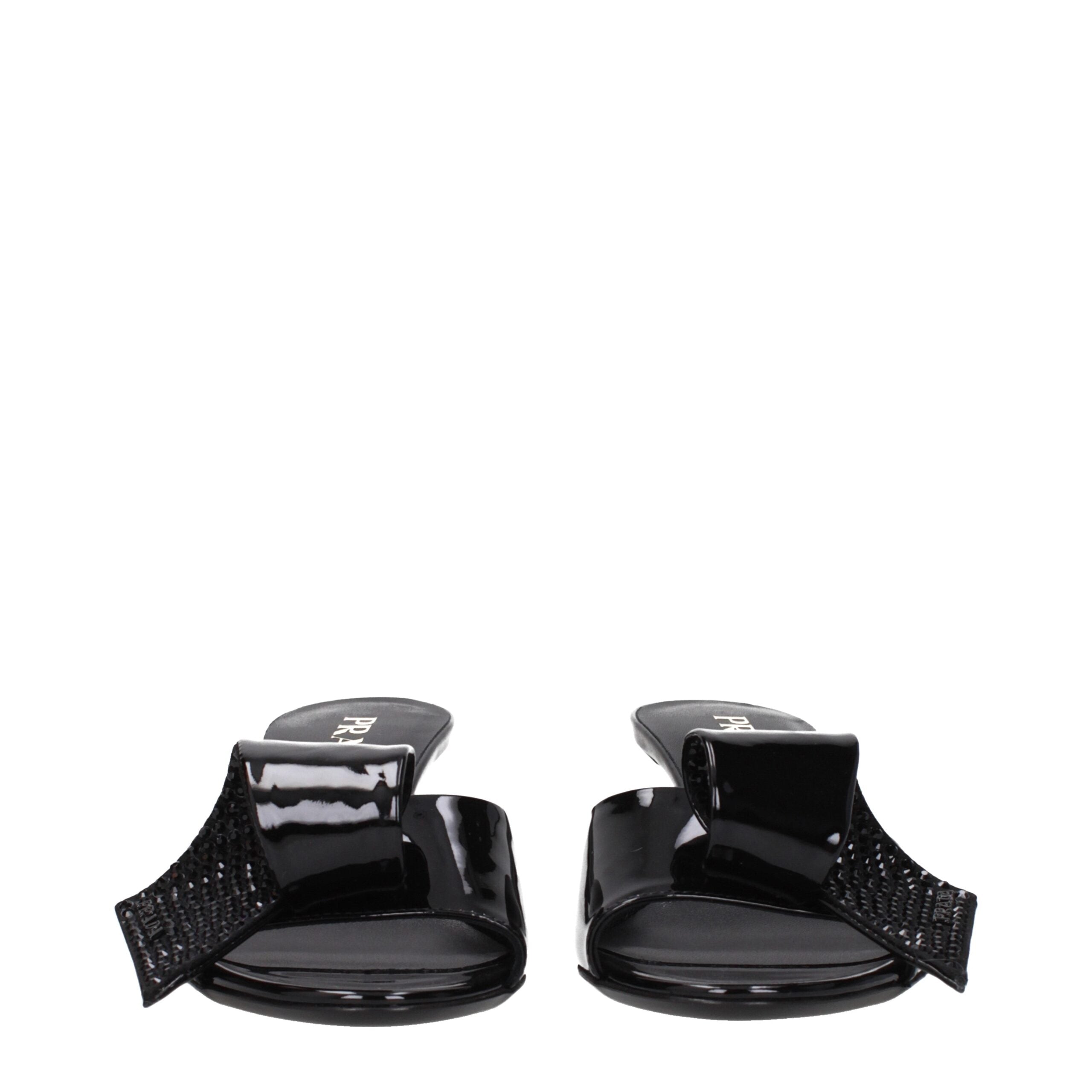 Prada Black Leather Sandals