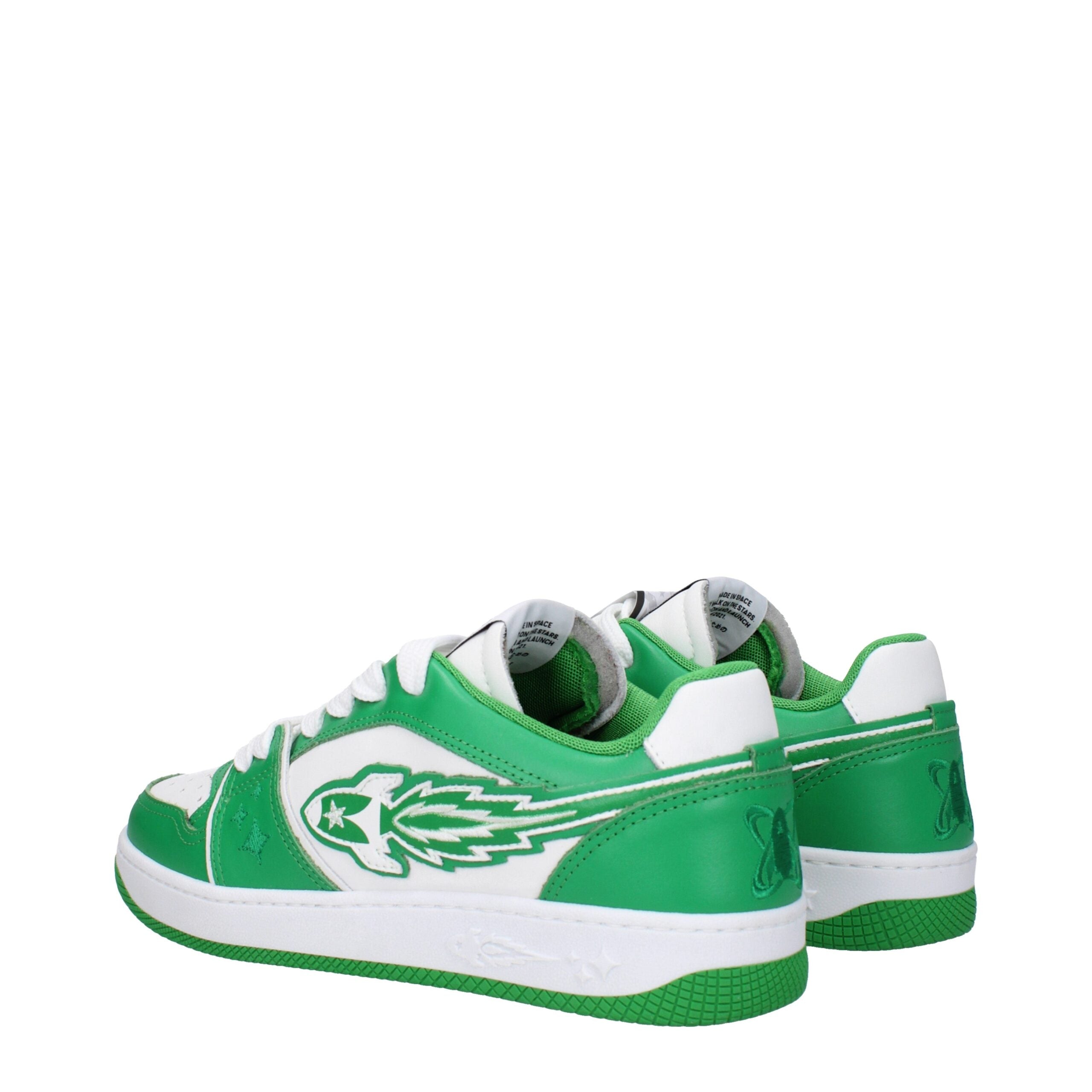 Enterprise Japan Green Leather Low Top Sneakers