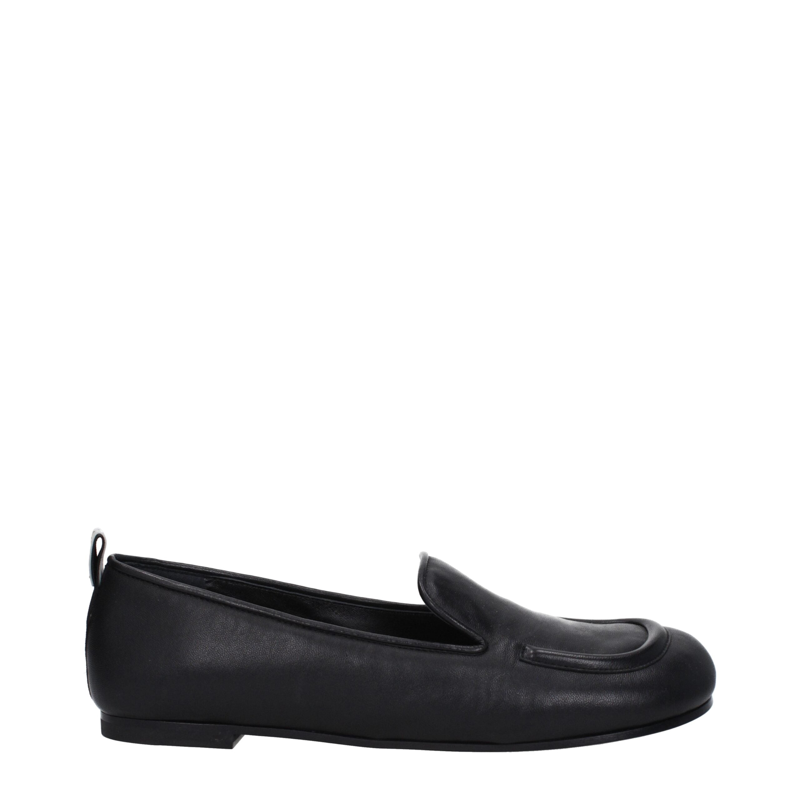 Premiata Black Leather Slip-On Loafers