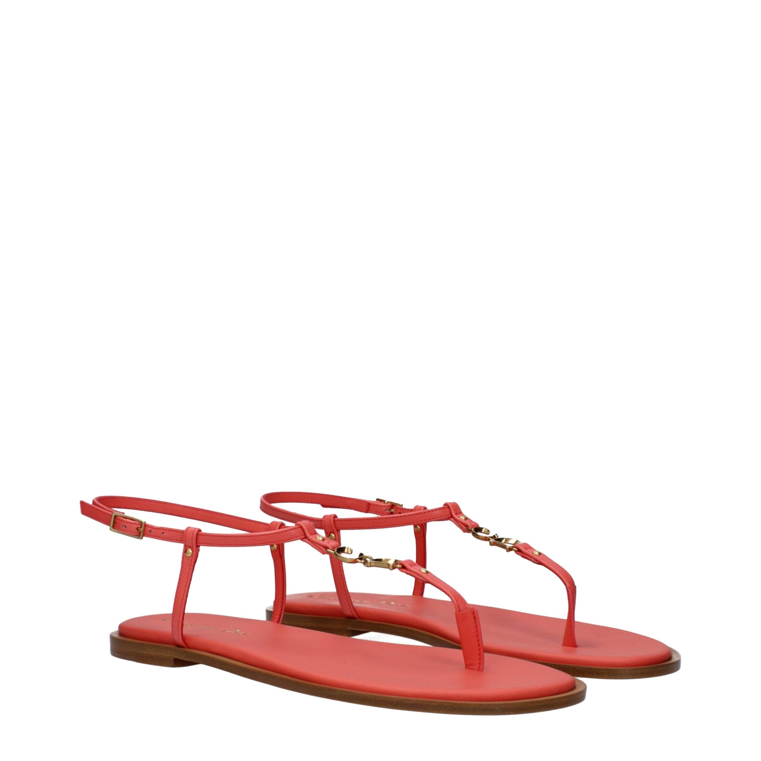 Christian Dior Pink Leather Flip-Flop Sandals - Luxe Marca