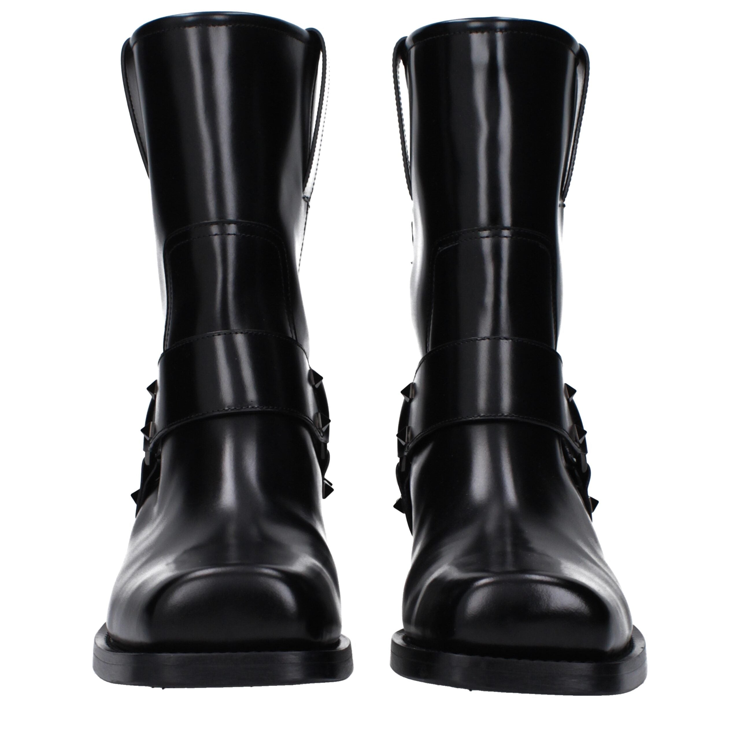 Valentino Garavani Black Leather Ankle Boots