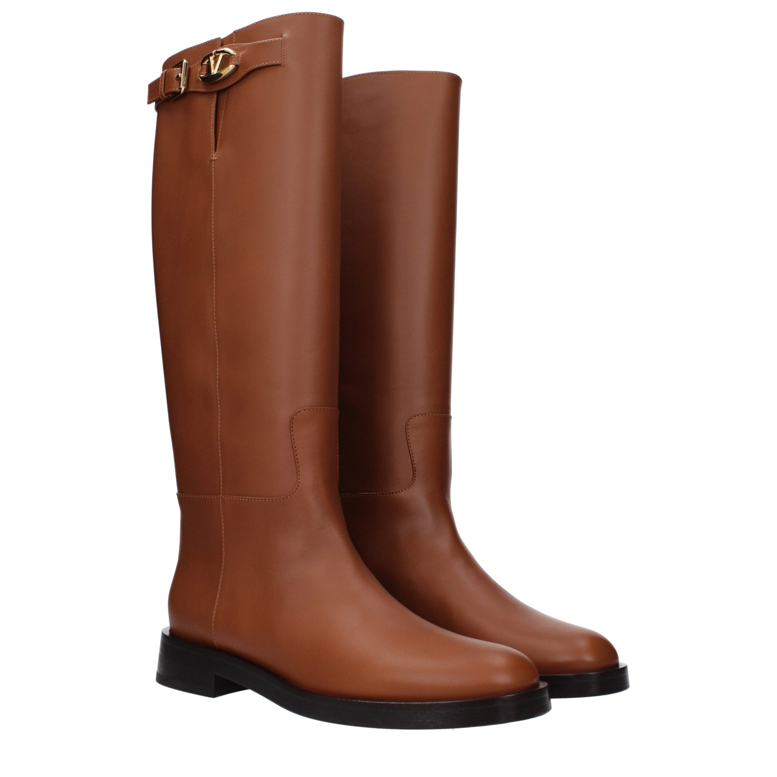 Valentino Garavani Brown Leather Boots