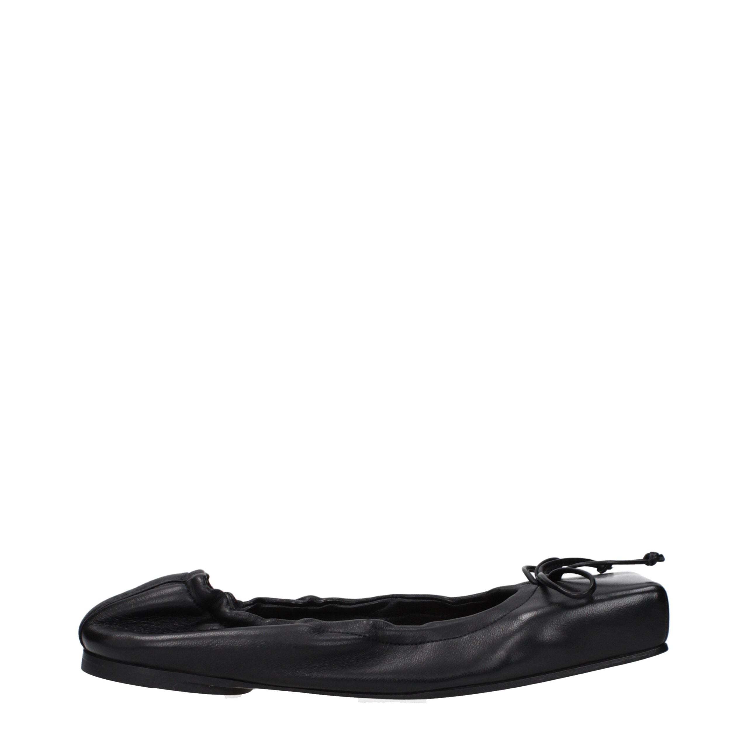 Jacquemus Black Leather Ballet Flats