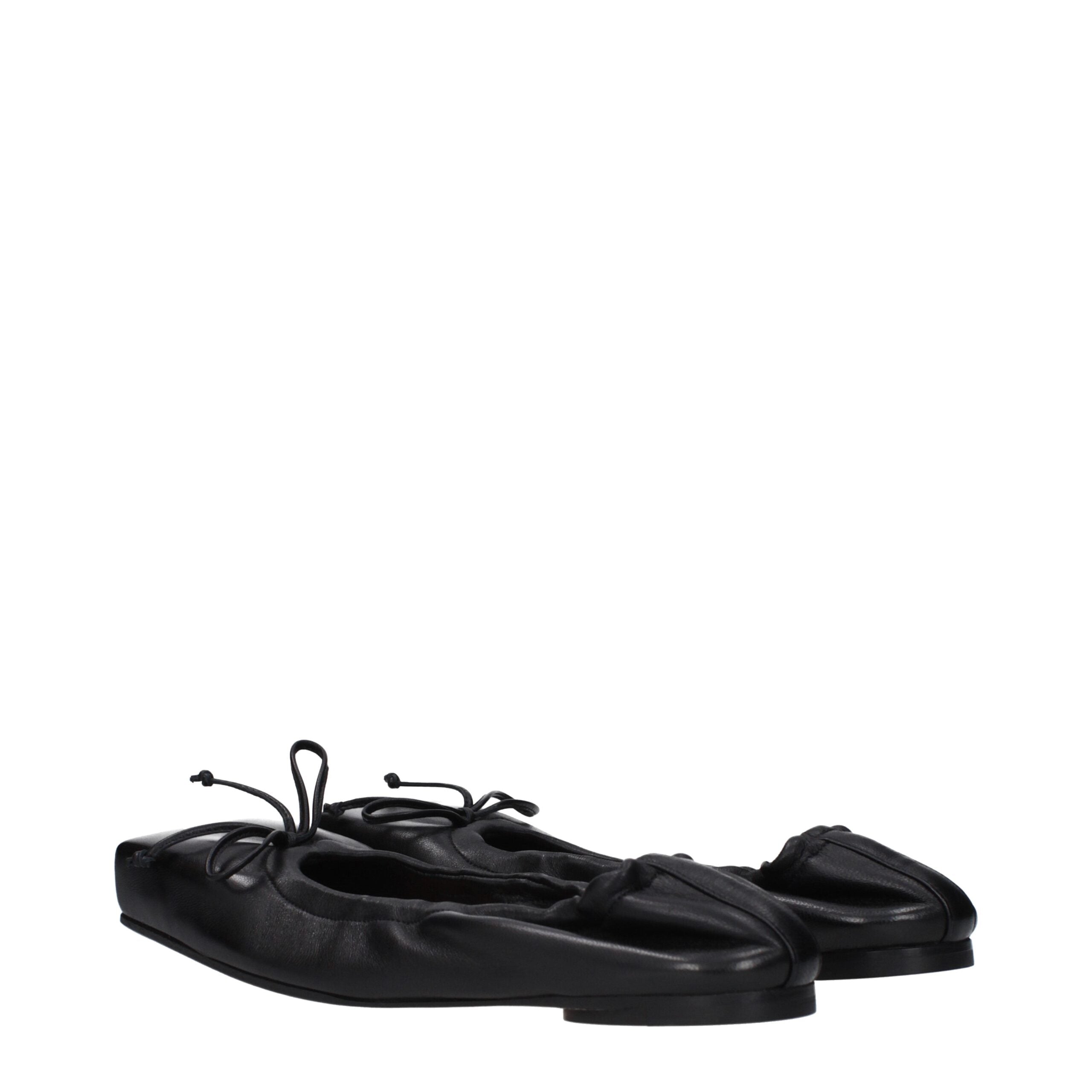 Jacquemus Black Leather Ballet Flats