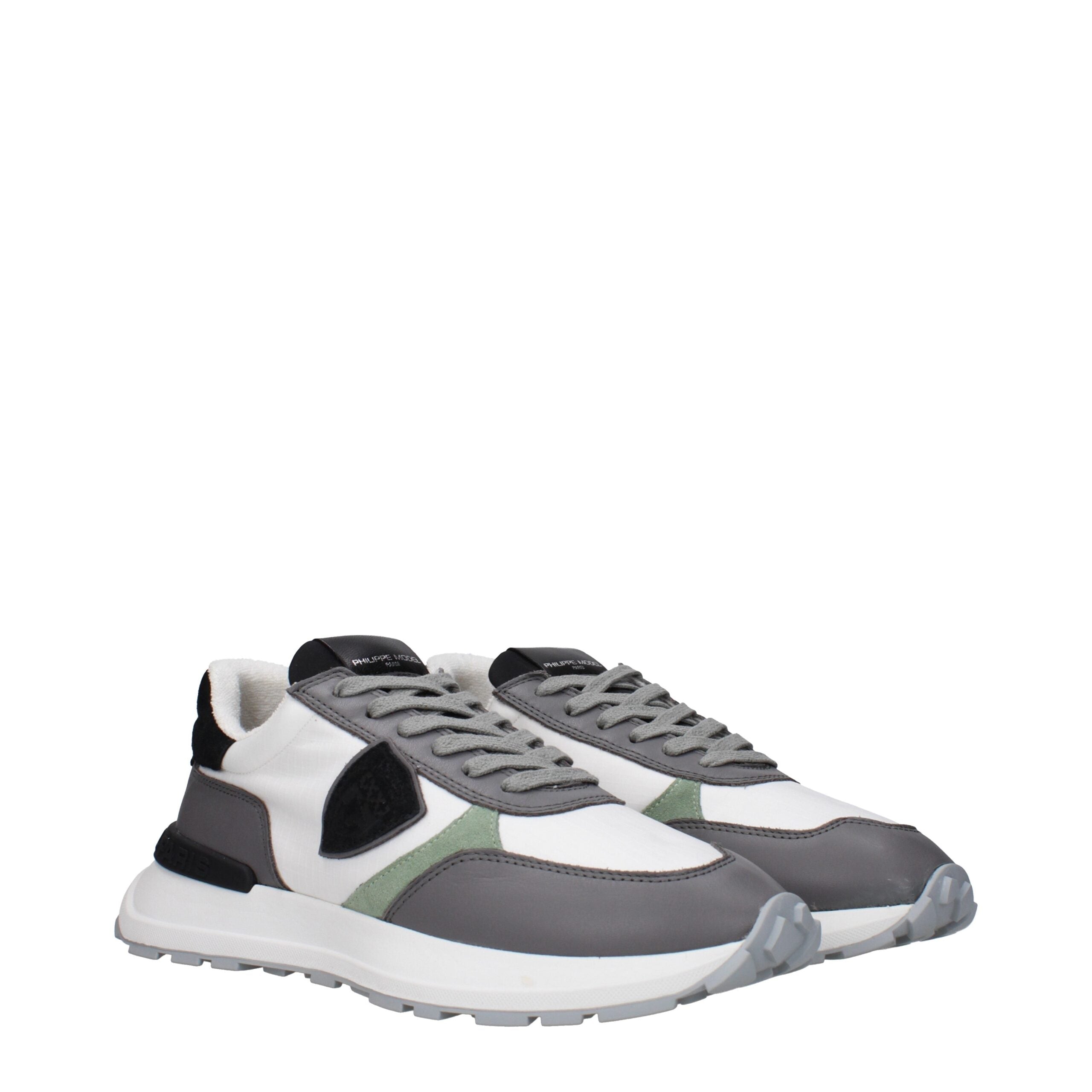 Philippe Model White Fabric Athletic Sneakers