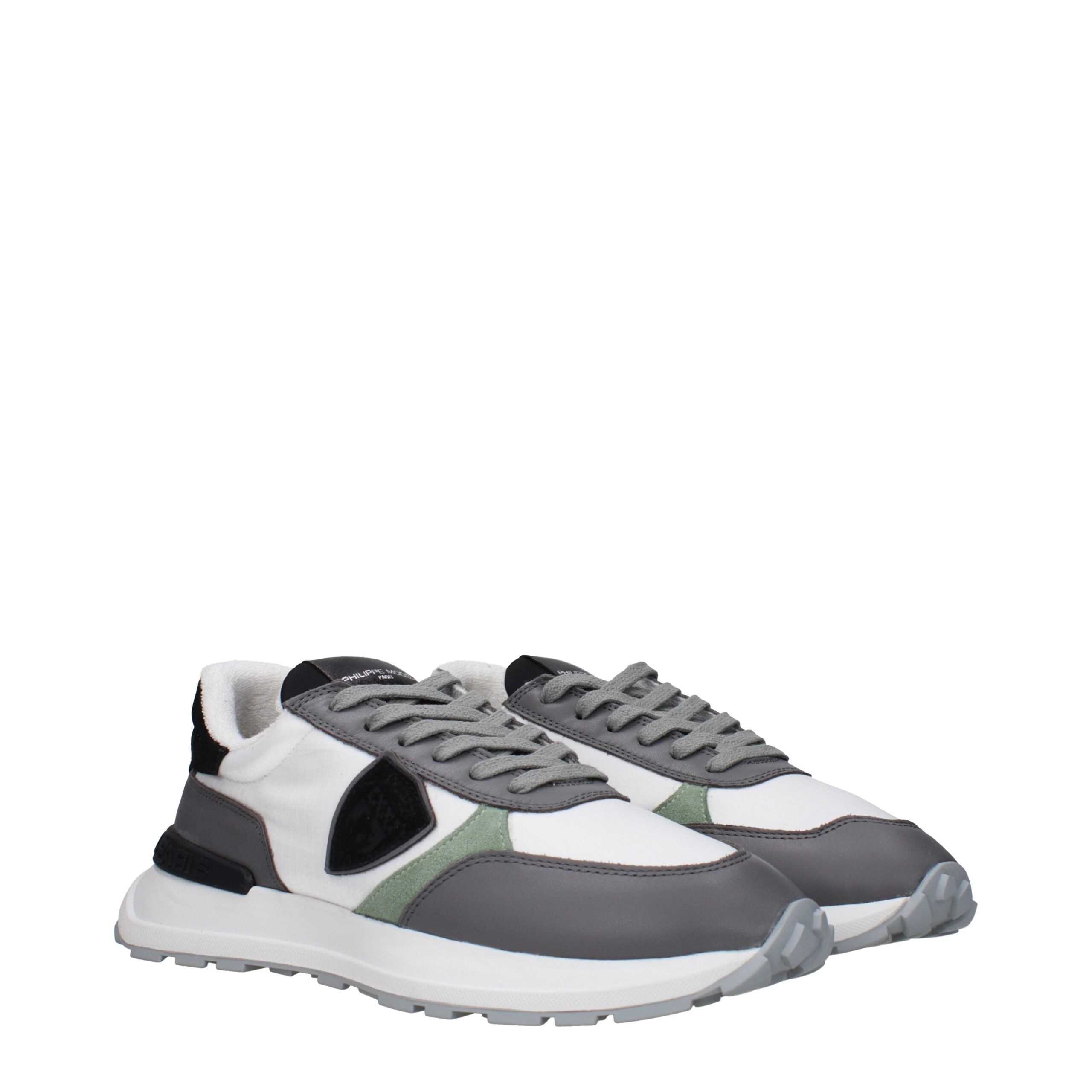 Philippe Model White Fabric Low Top Sneakers