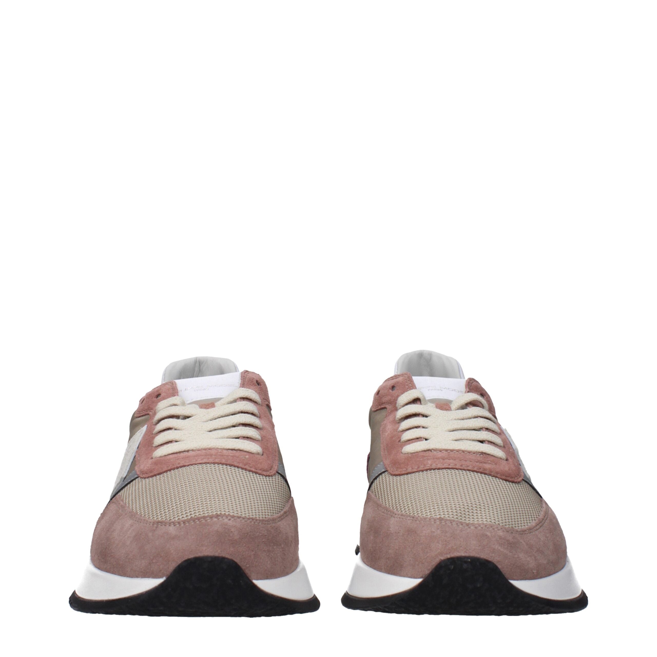 Philippe Model Beige Fabric Low Top Sneakers