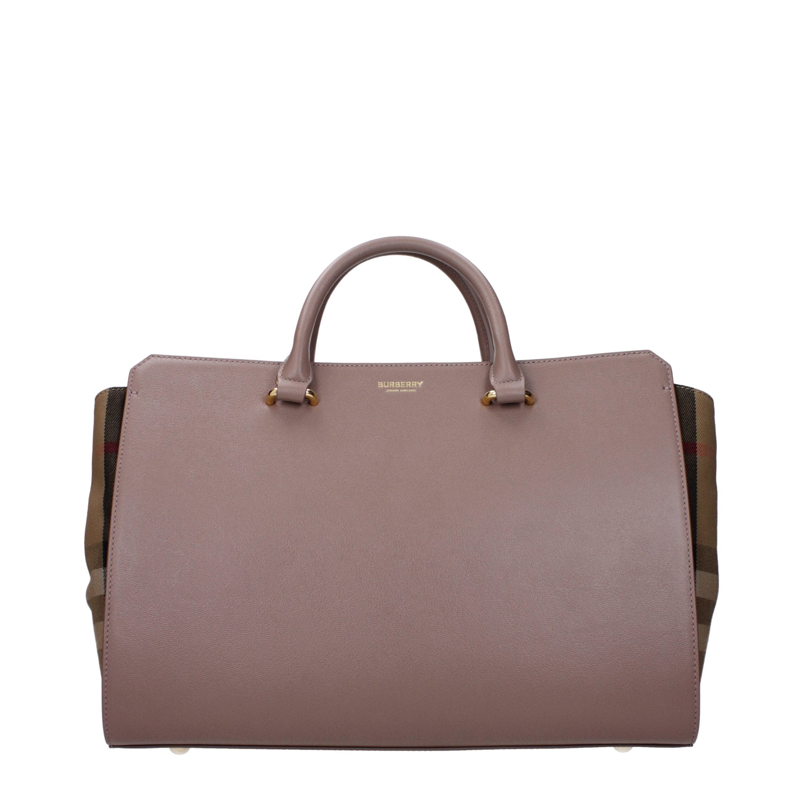 حقيبة يد بربري الجلدية باللون الرمادي