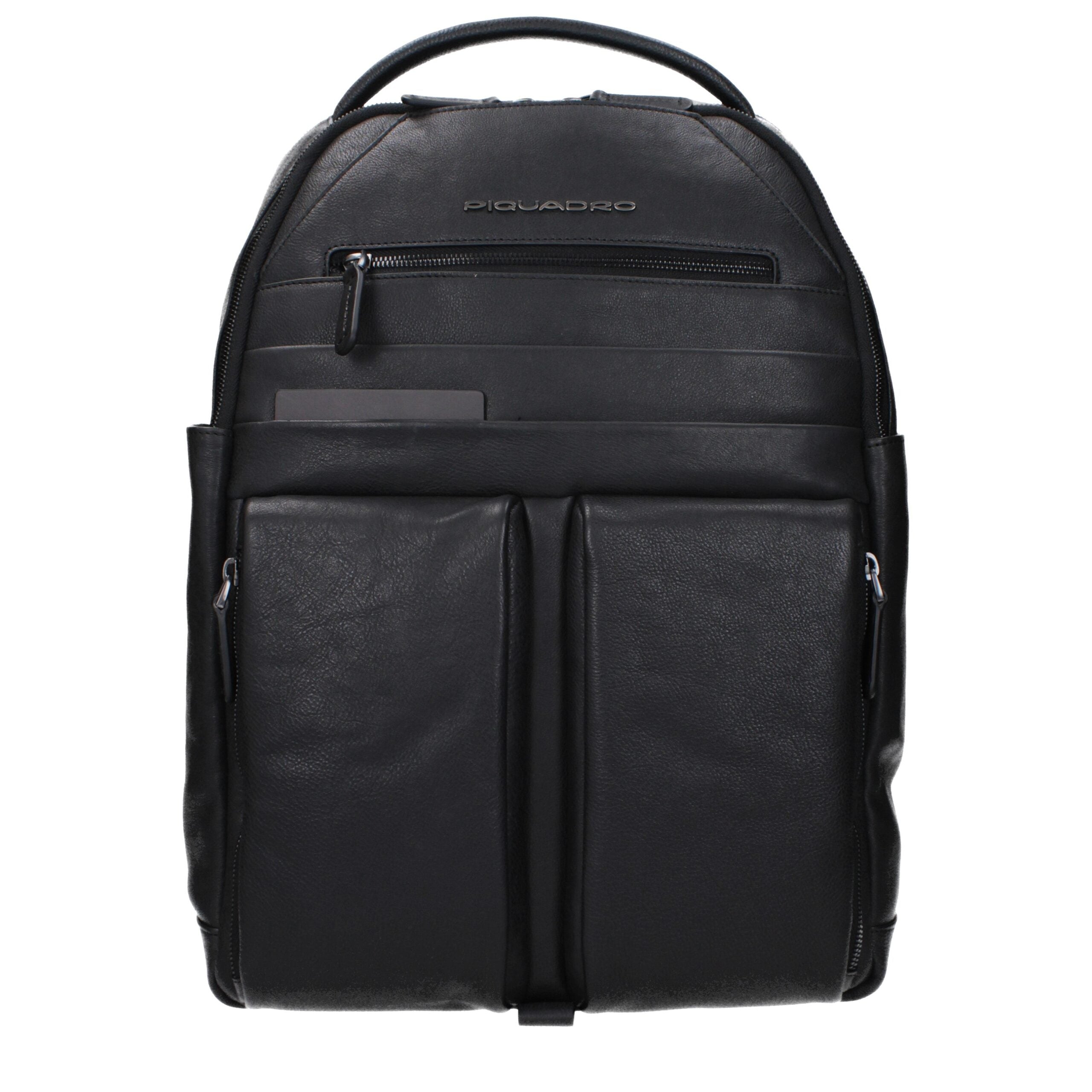 Piquadro Black Leather Backpack