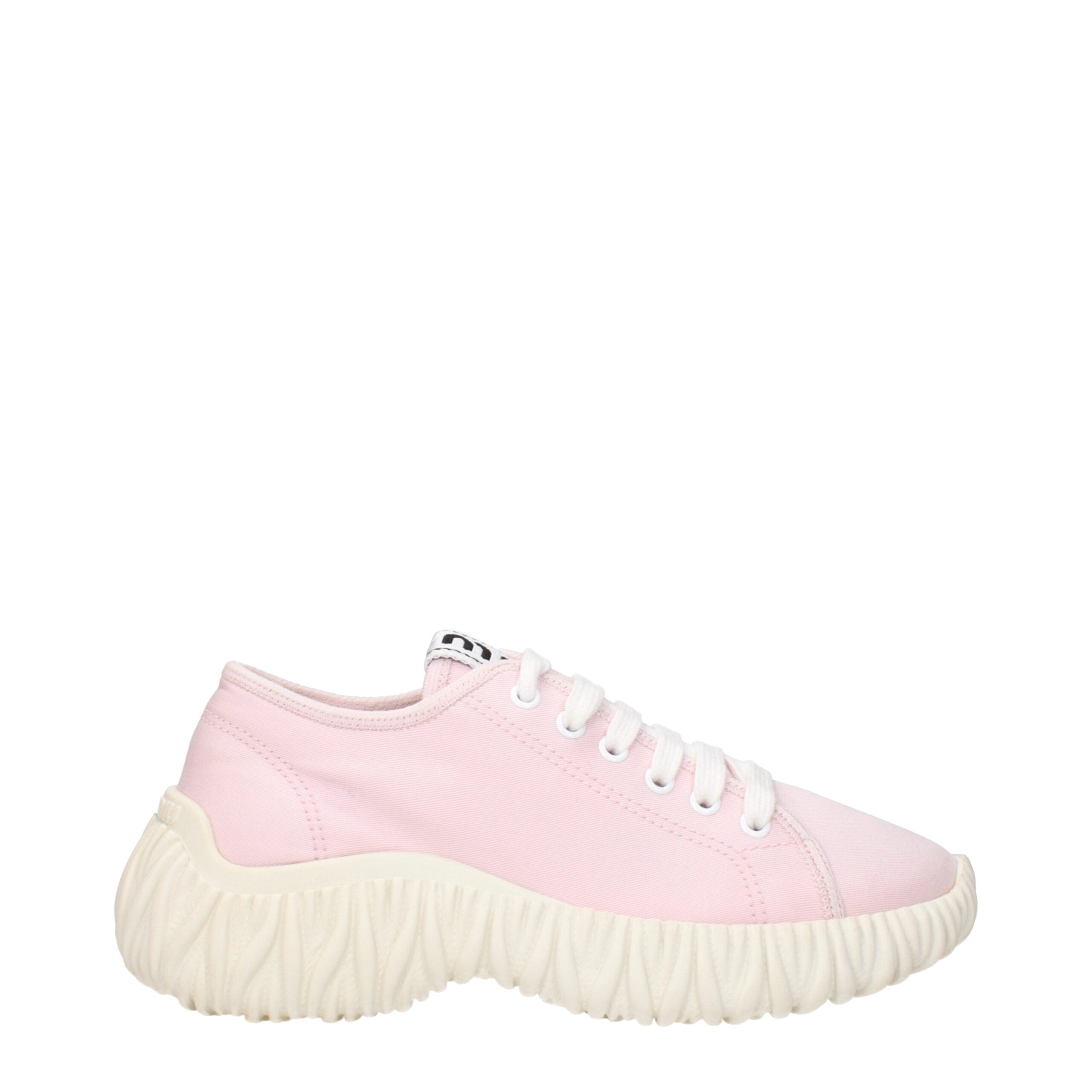 Miu Miu Pink Fabric Low Top Sneakers - Luxe Marca