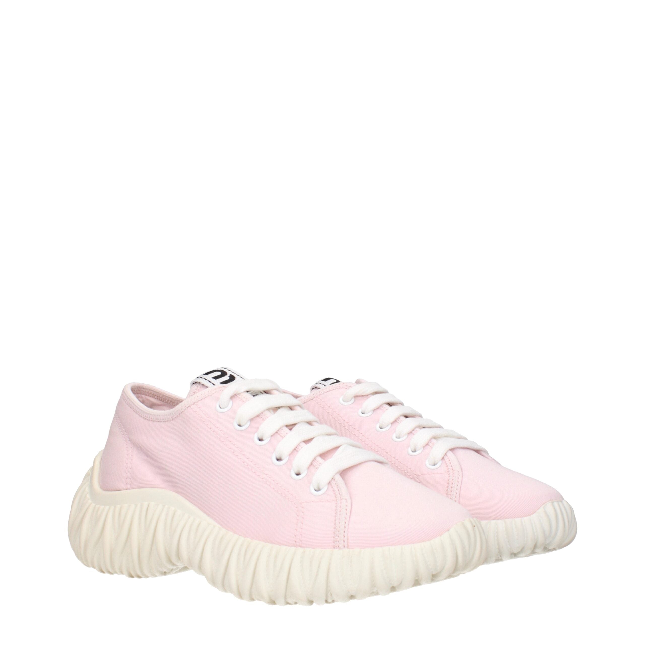 Miu Miu Pink Fabric Low Top Sneakers - Luxe Marca