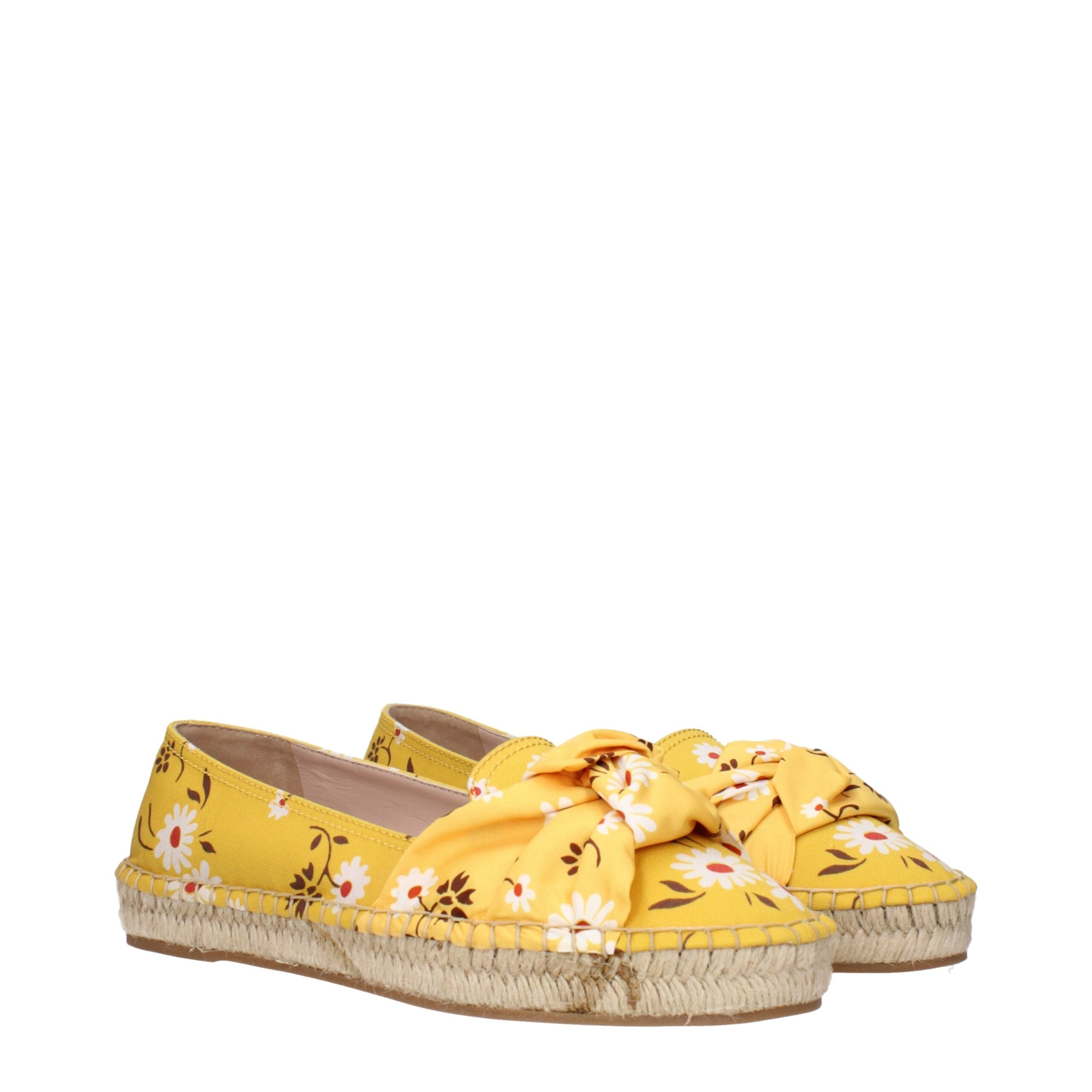 Miu Miu Yellow Fabric Espadrilles - Luxe Marca