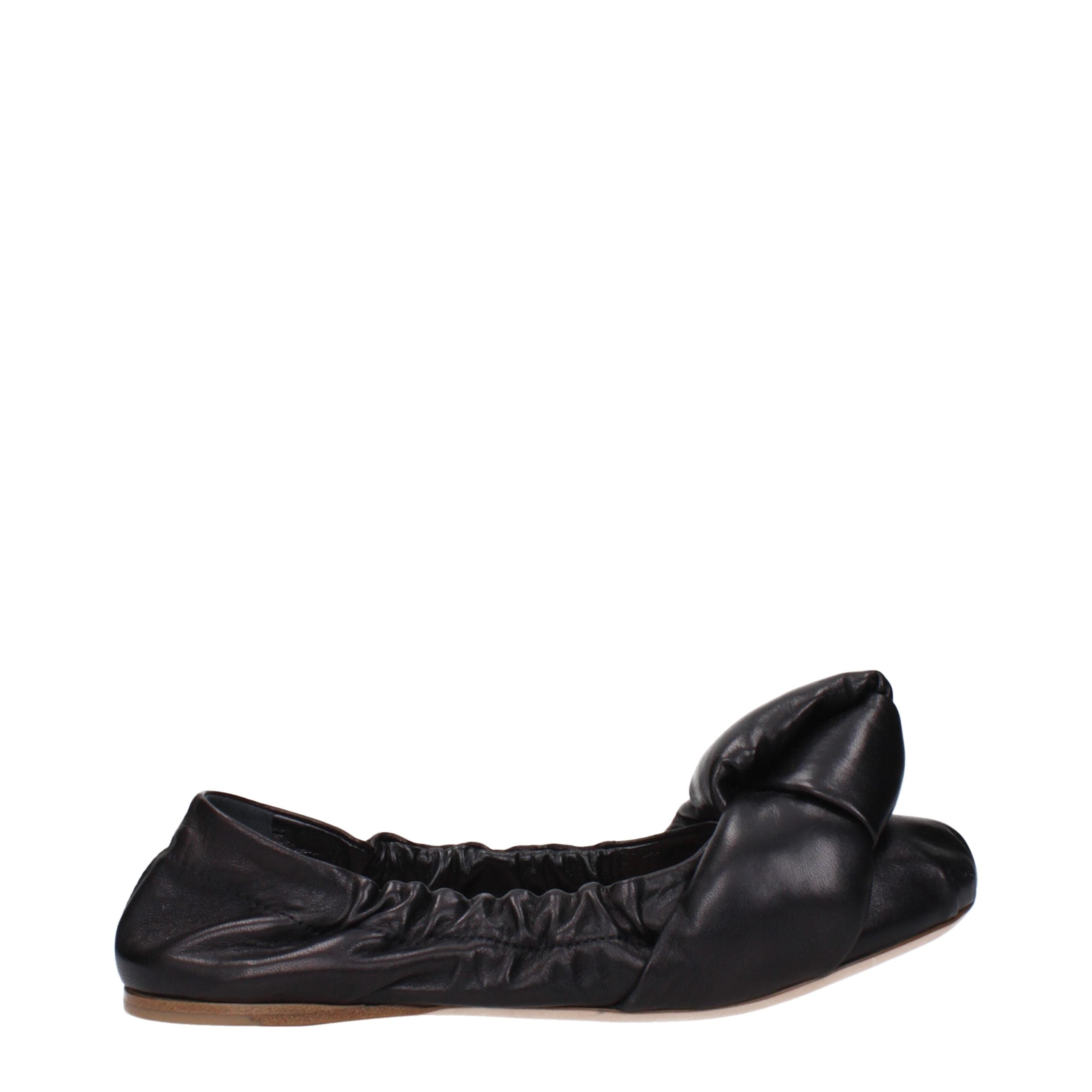 Miu Miu Black Leather Ballet Flats - Luxe Marca