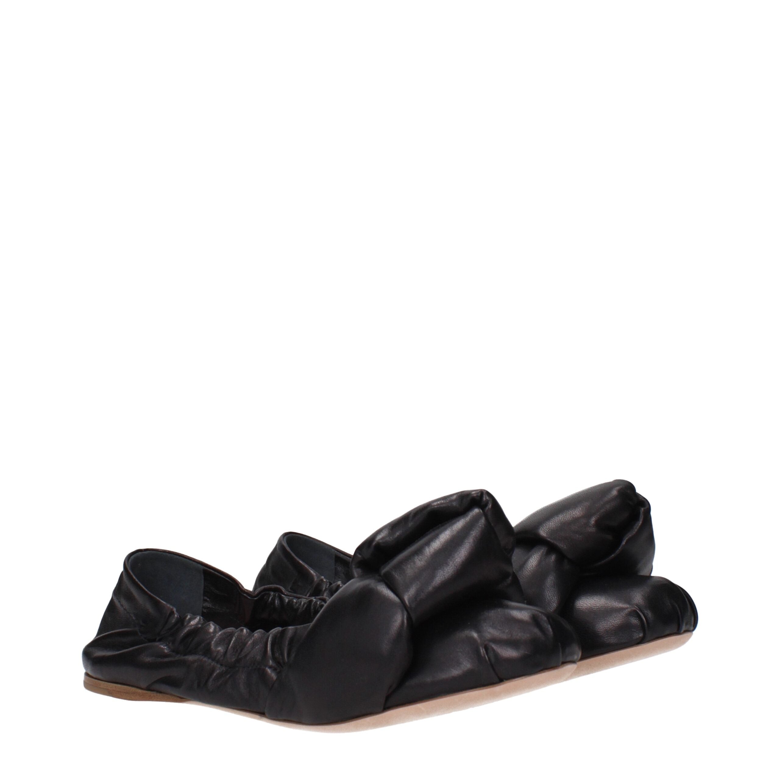 Miu Miu Black Leather Ballet Flats - Luxe Marca