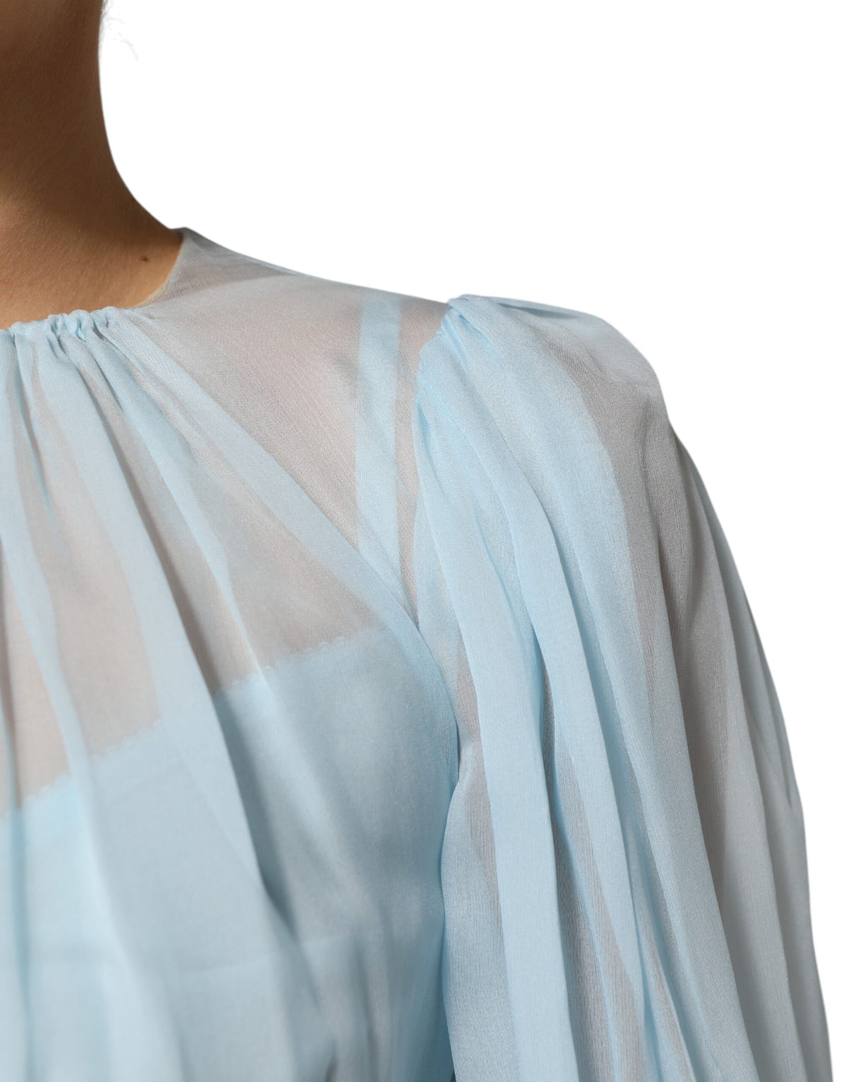 Dolce & Gabbana Fuchsia Light Blue Silk Two Tone Midi Dress