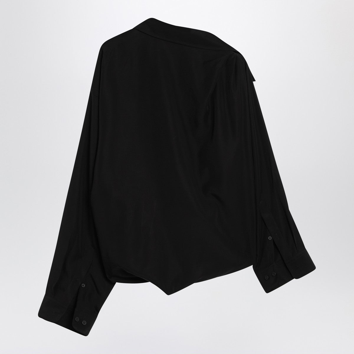 Balenciaga Balenciaga One-shoulder black shirt in poplin