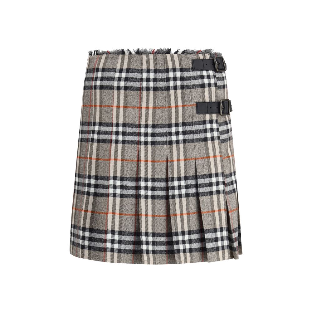 تنورة قصيرة من الصوف من Burberry Check Archive