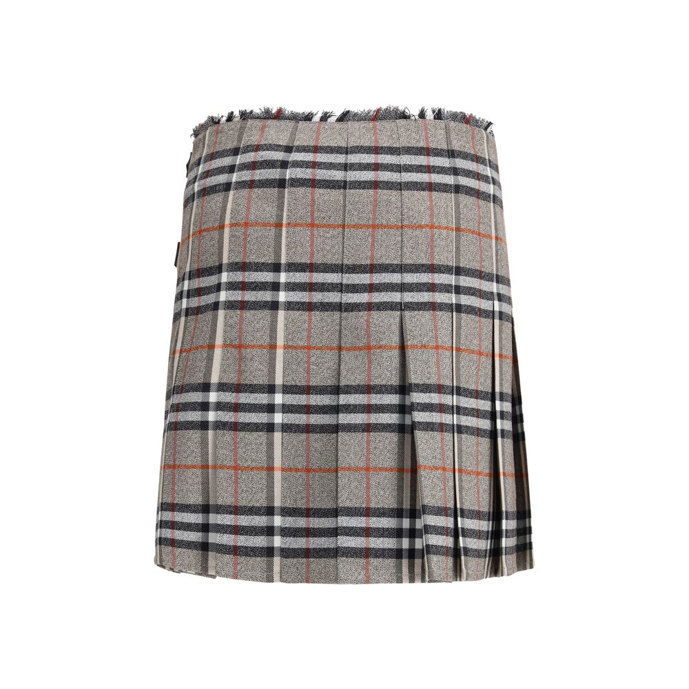 تنورة قصيرة من الصوف من Burberry Check Archive