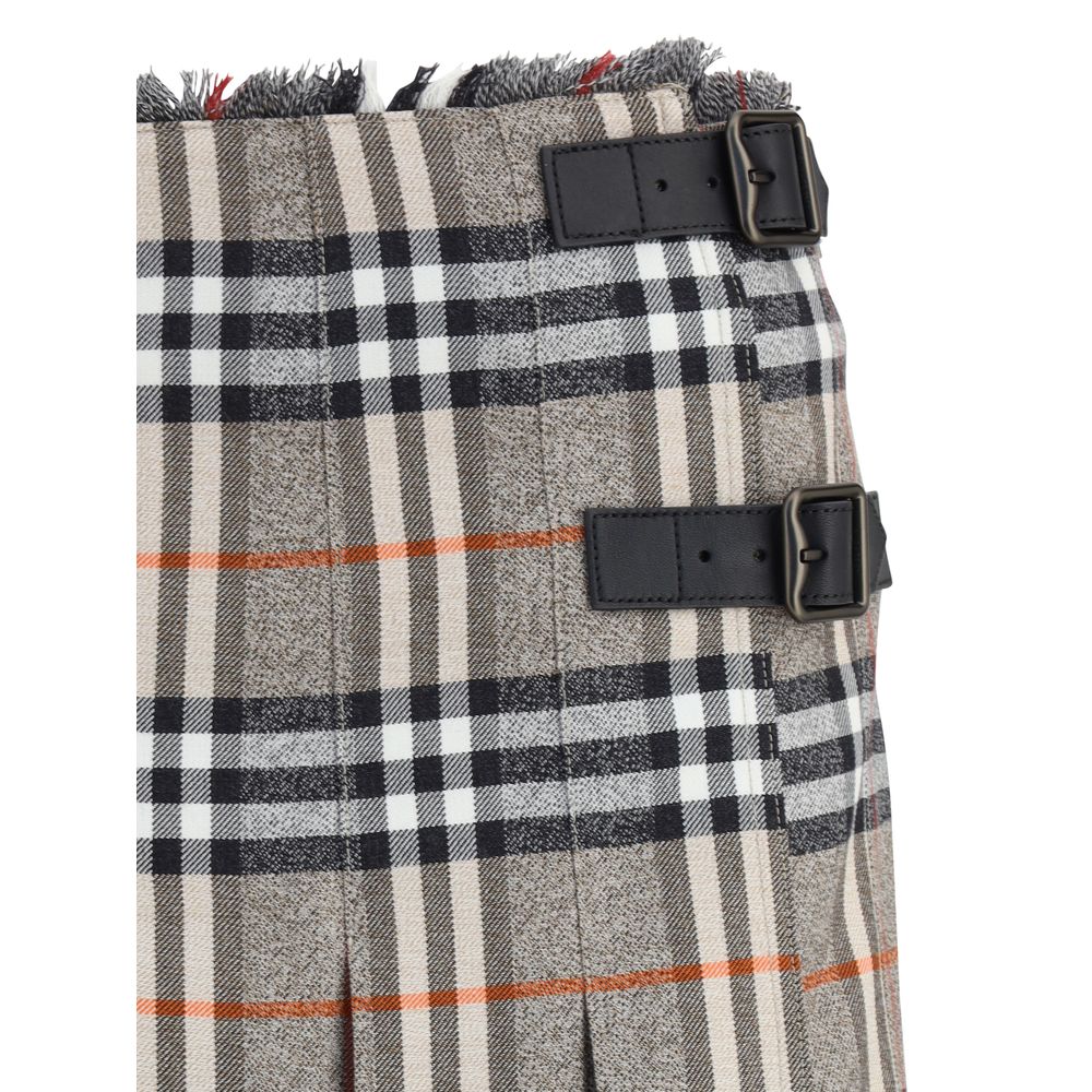 تنورة قصيرة من الصوف من Burberry Check Archive