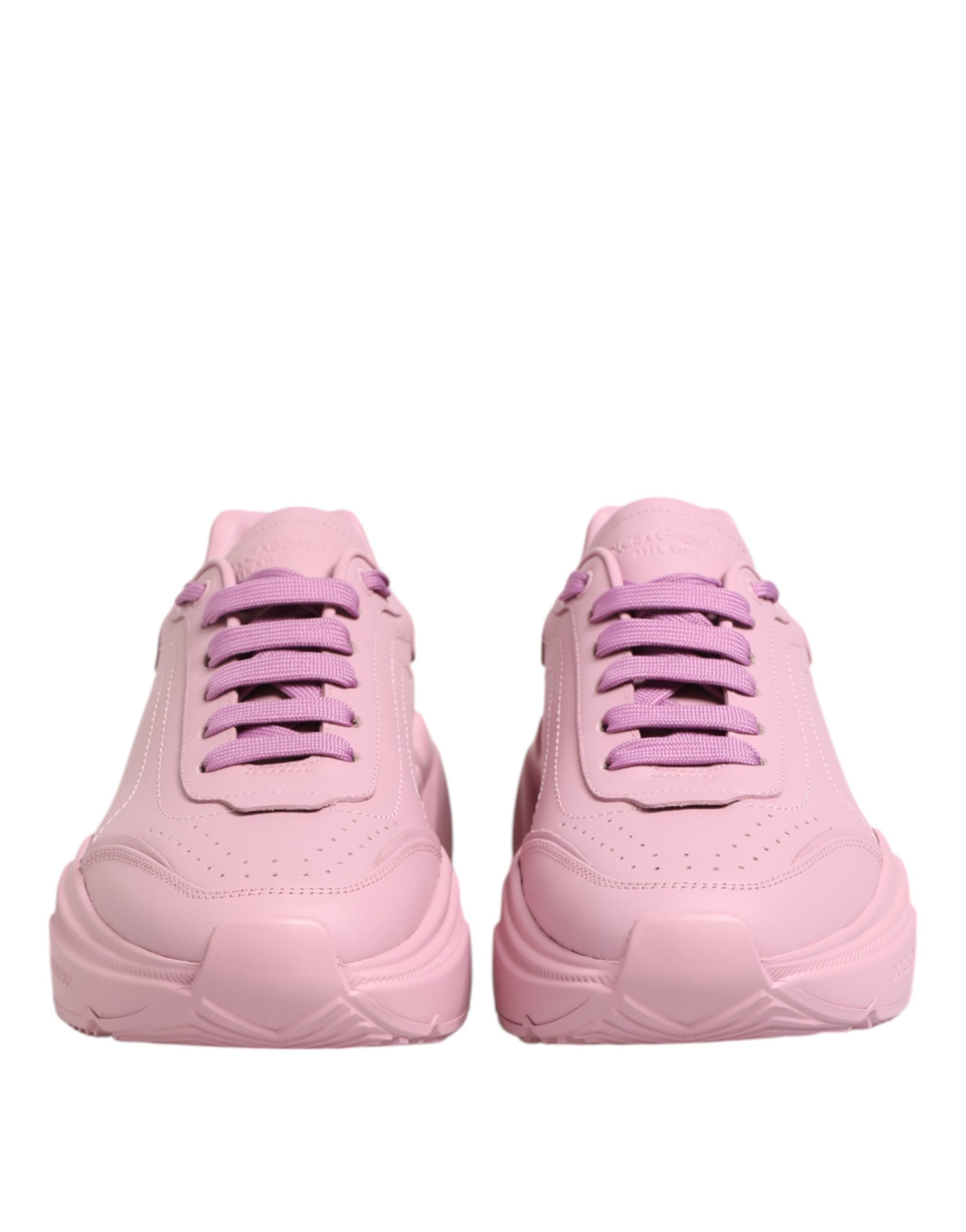 Dolce & Gabbana Pink Leather Daymaster Low Top Sneakers Shoes