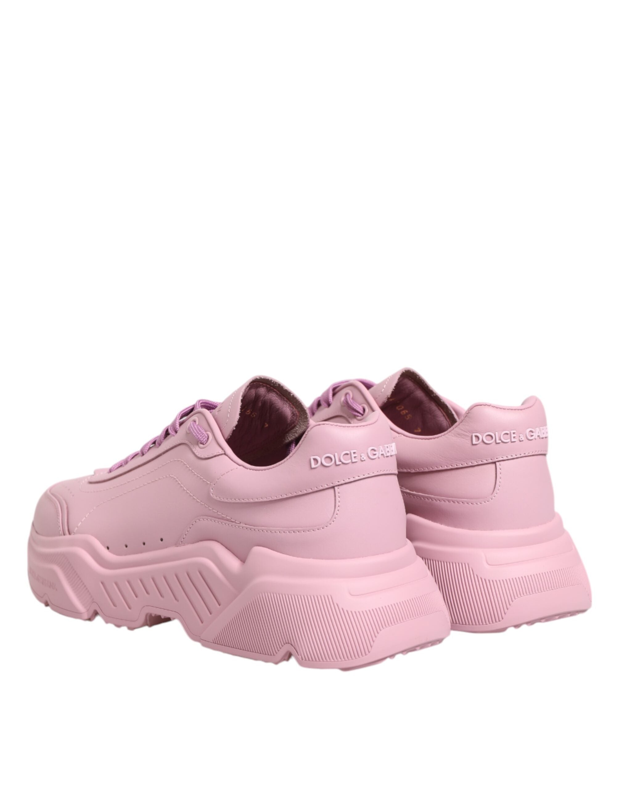 Dolce & Gabbana Pink Leather Daymaster Low Top Sneakers Shoes