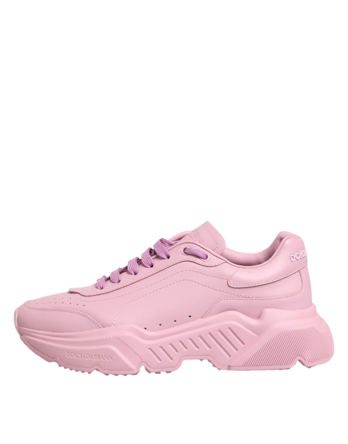 Dolce & Gabbana Pink Leather Daymaster Low Top Sneakers Shoes