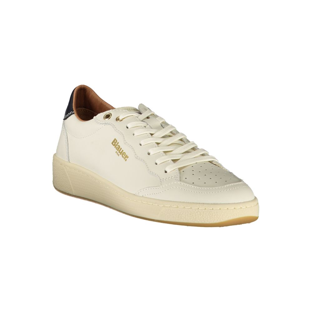 Blauer White Leather Women Sneaker