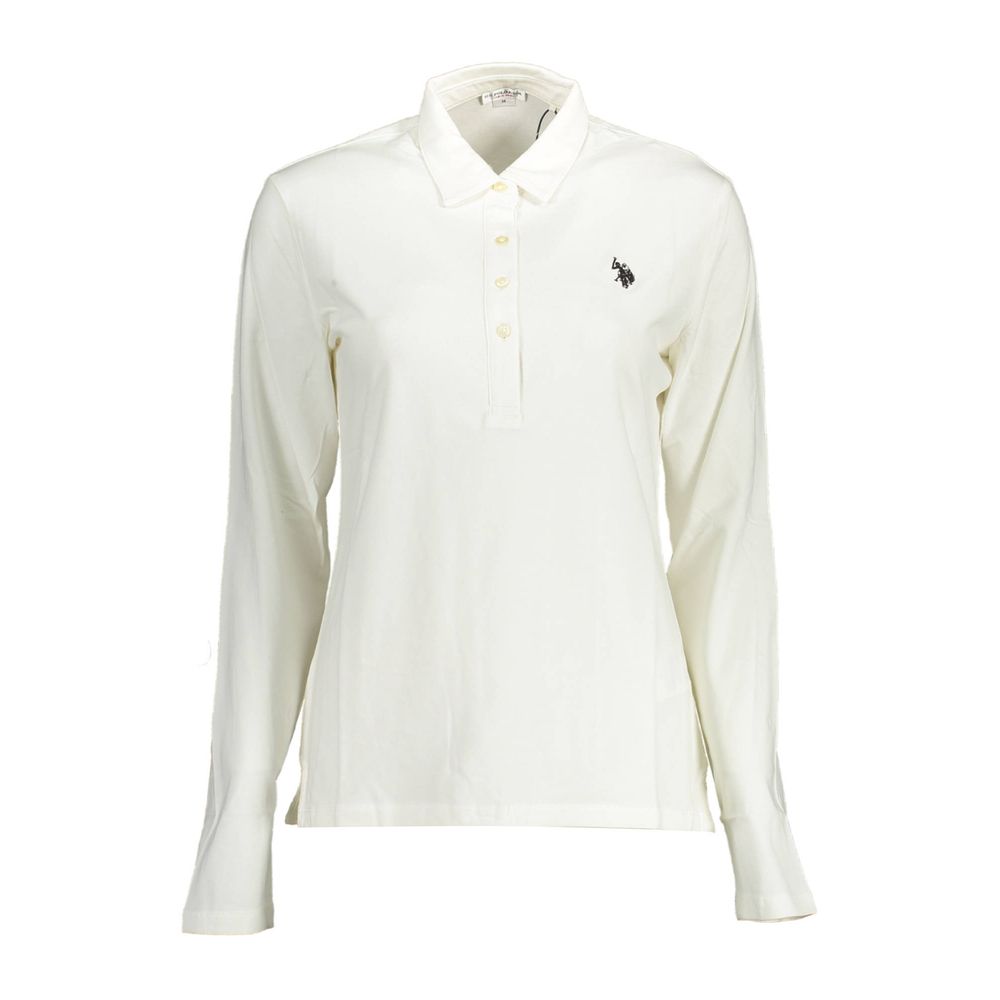 قميص بولو أبيض قطني من US POLO ASSN