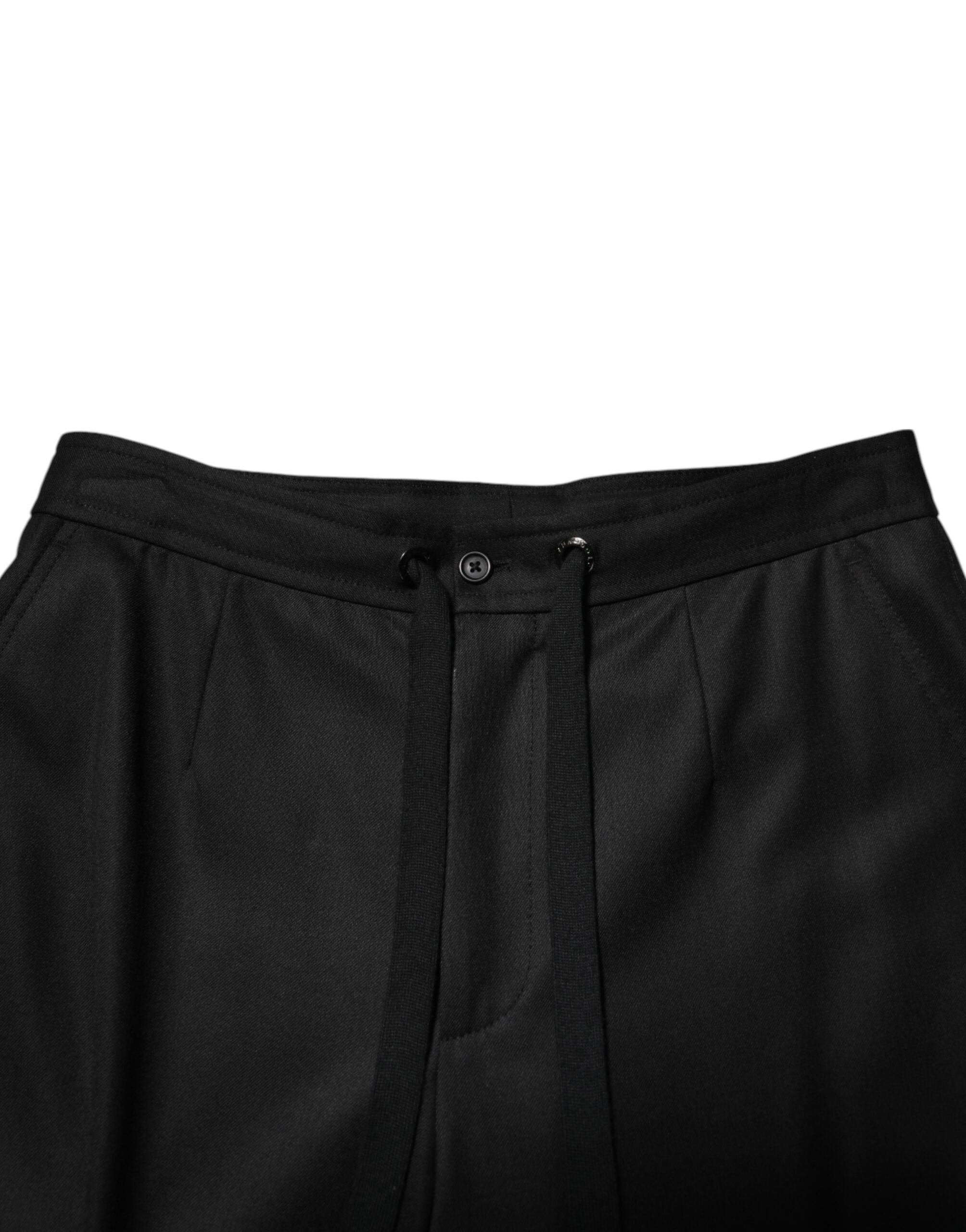 بنطلون رياضي رجالي من Dolce & Gabbana بلون أسود سادة