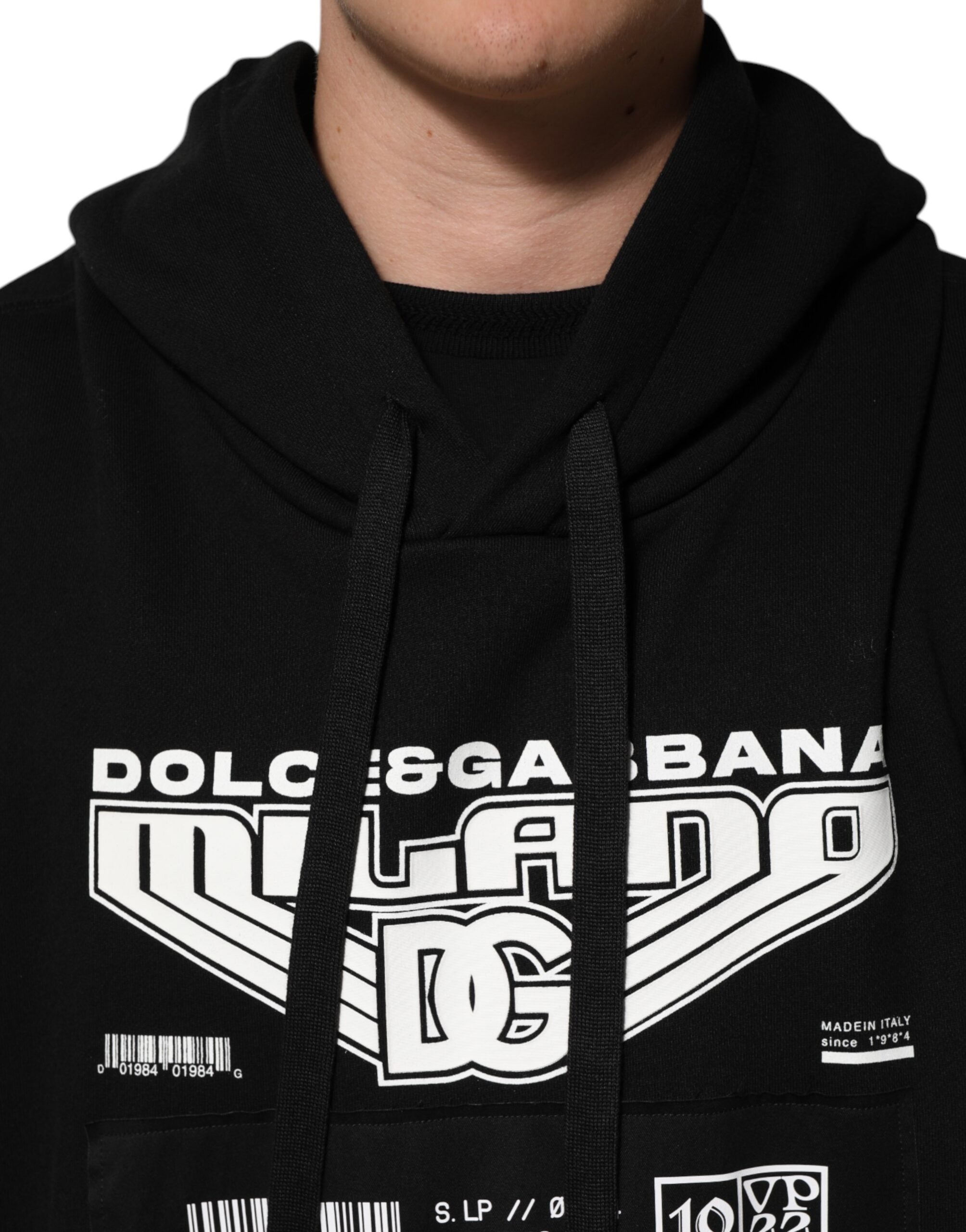 سترة هودي بطبعة شعار DG Milano من Dolce & Gabbana باللون الأسود من القطن