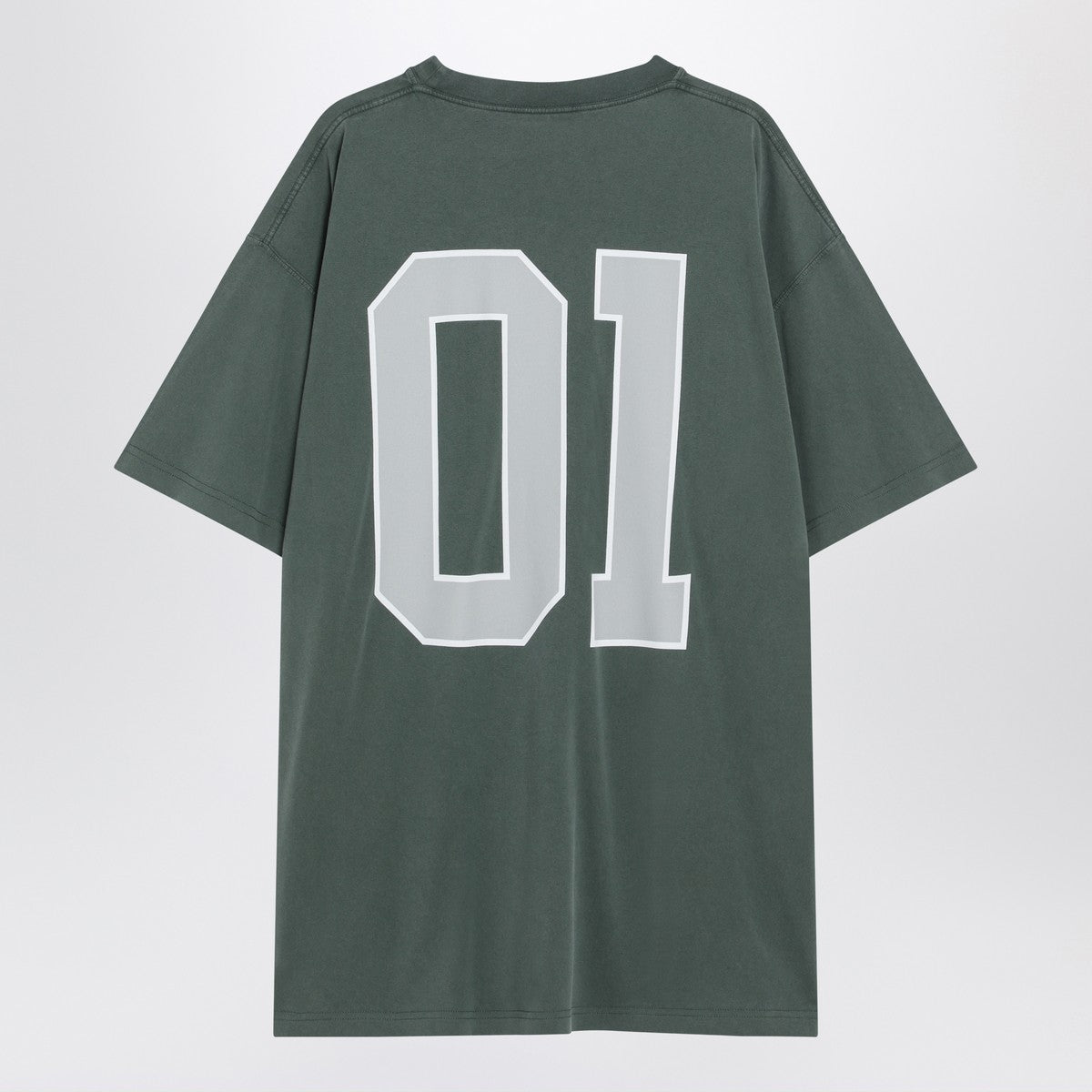 Balenciaga Balenciaga Dark green/light grey oversized basketball T-shirt