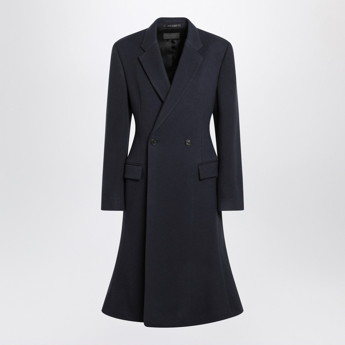 Balenciaga Balenciaga Navy blue Midi Godet wool coat