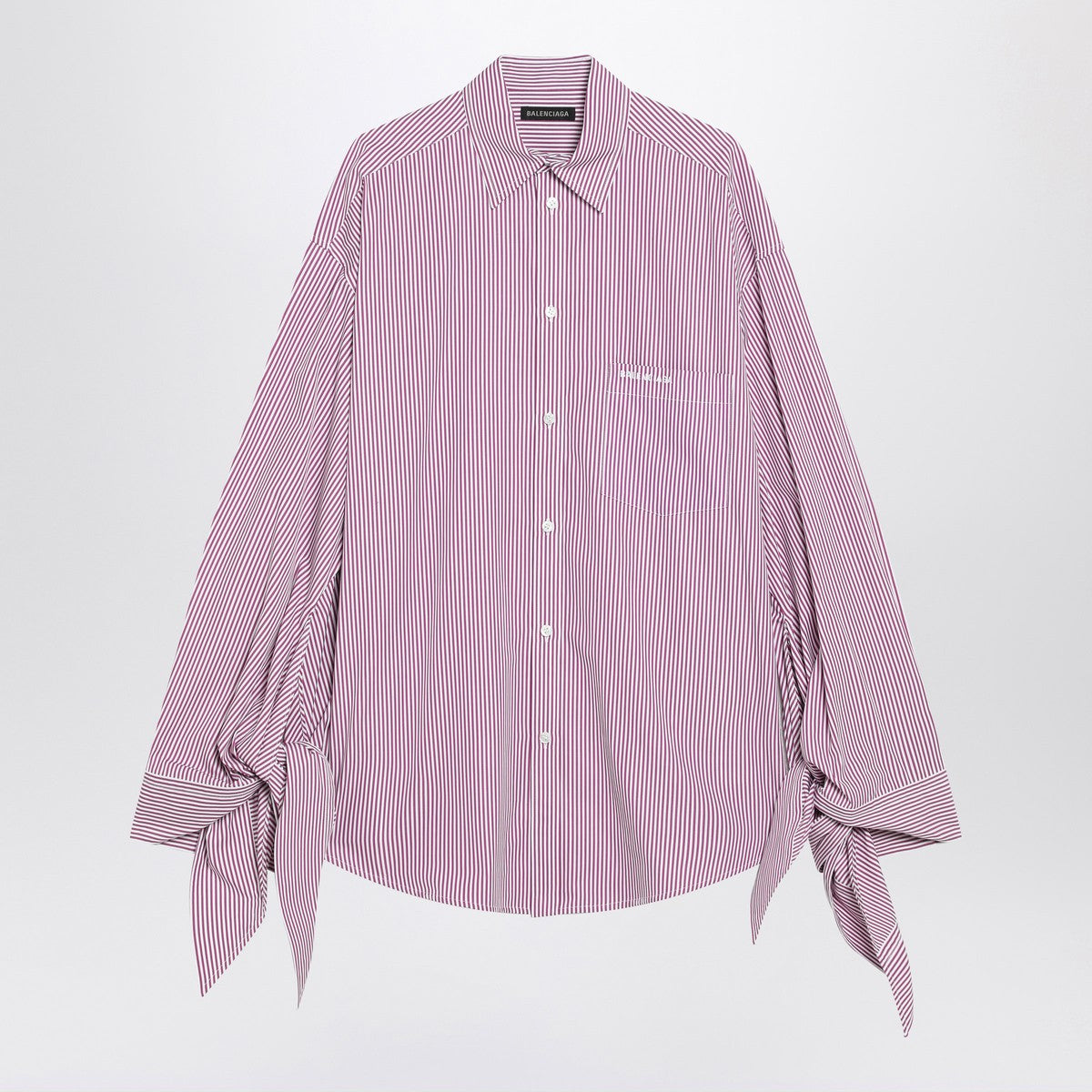 Balenciaga Balenciaga White/plum striped cotton shirt