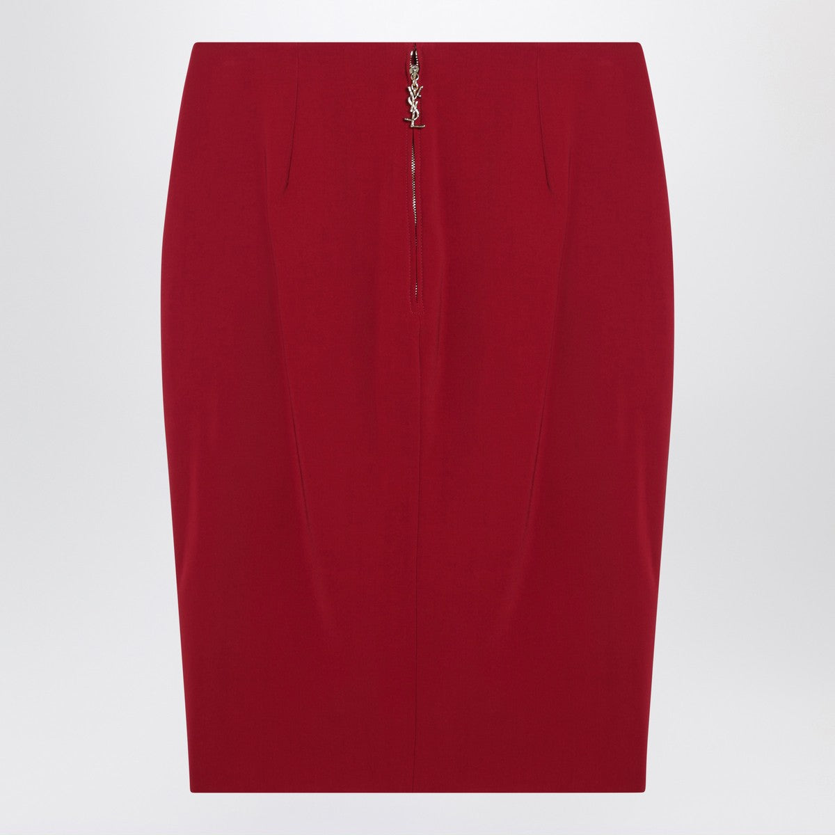 Saint Laurent Saint Laurent Red satin pencil skirt