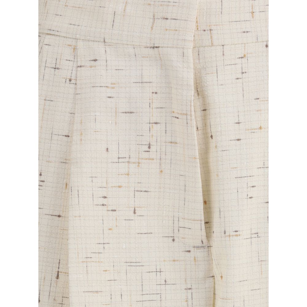 Fabiana Filippi Beige Cotton Casual Pants - Luxe Marca