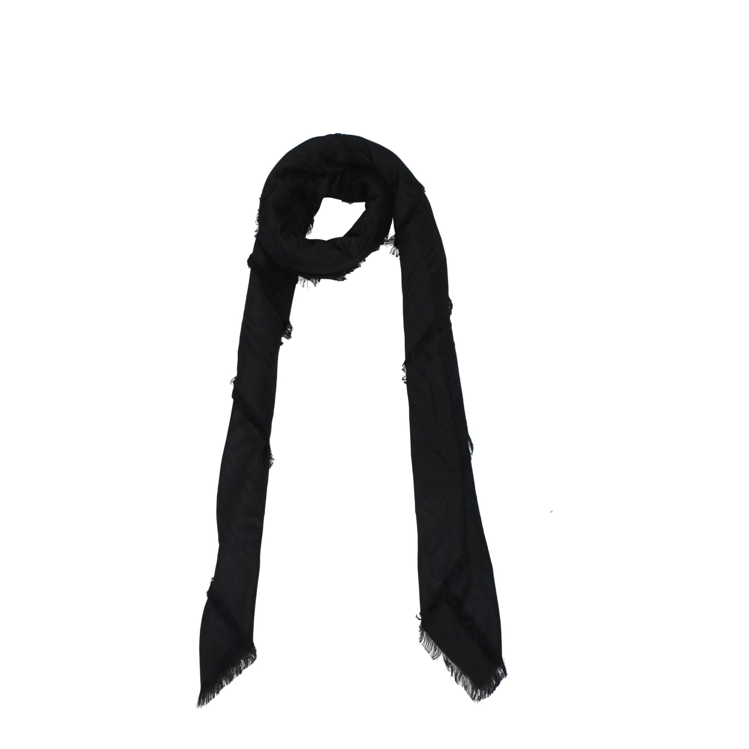 Balmain Black Viscose Foulard