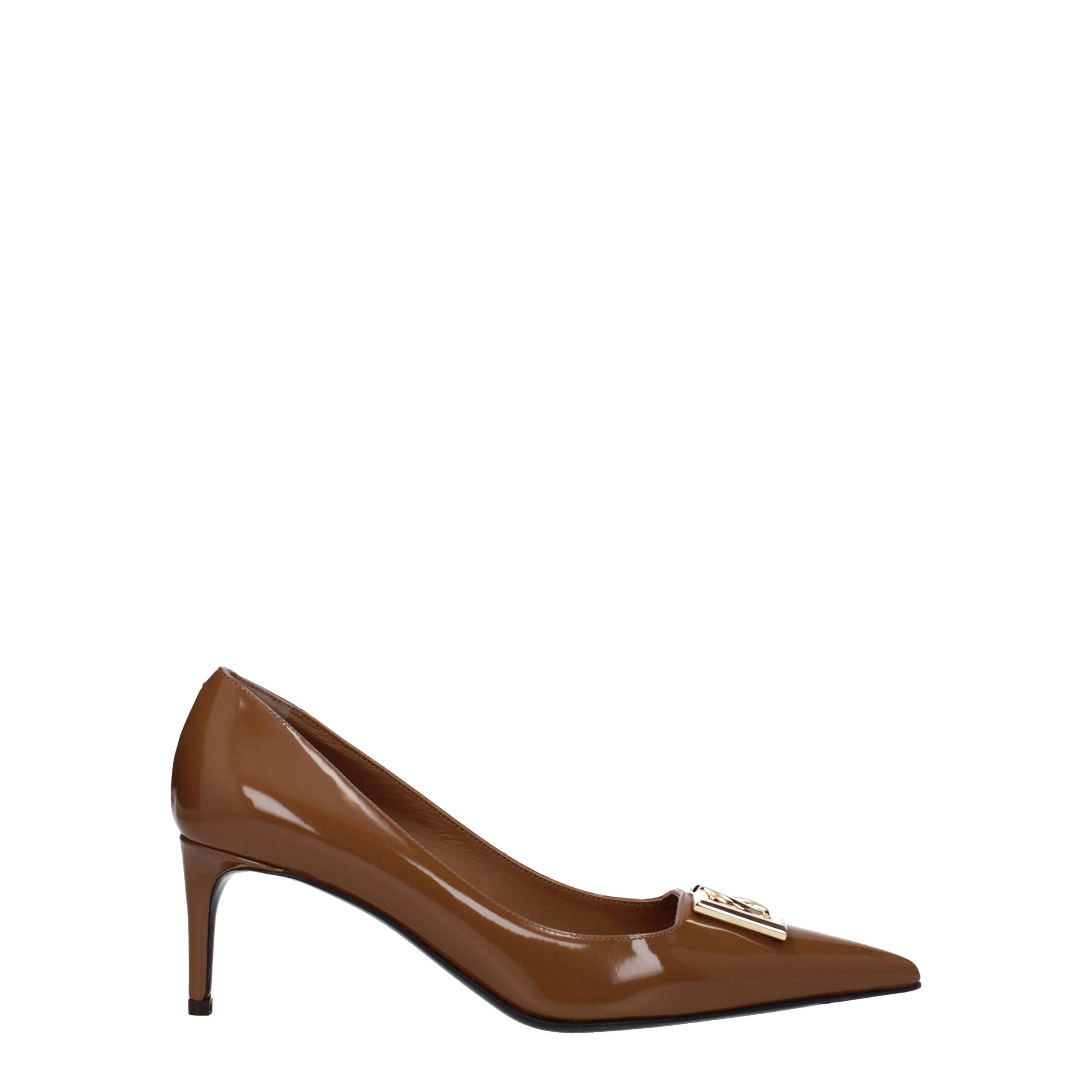 Dolce & Gabbana Brown Leather High Heel Pumps
