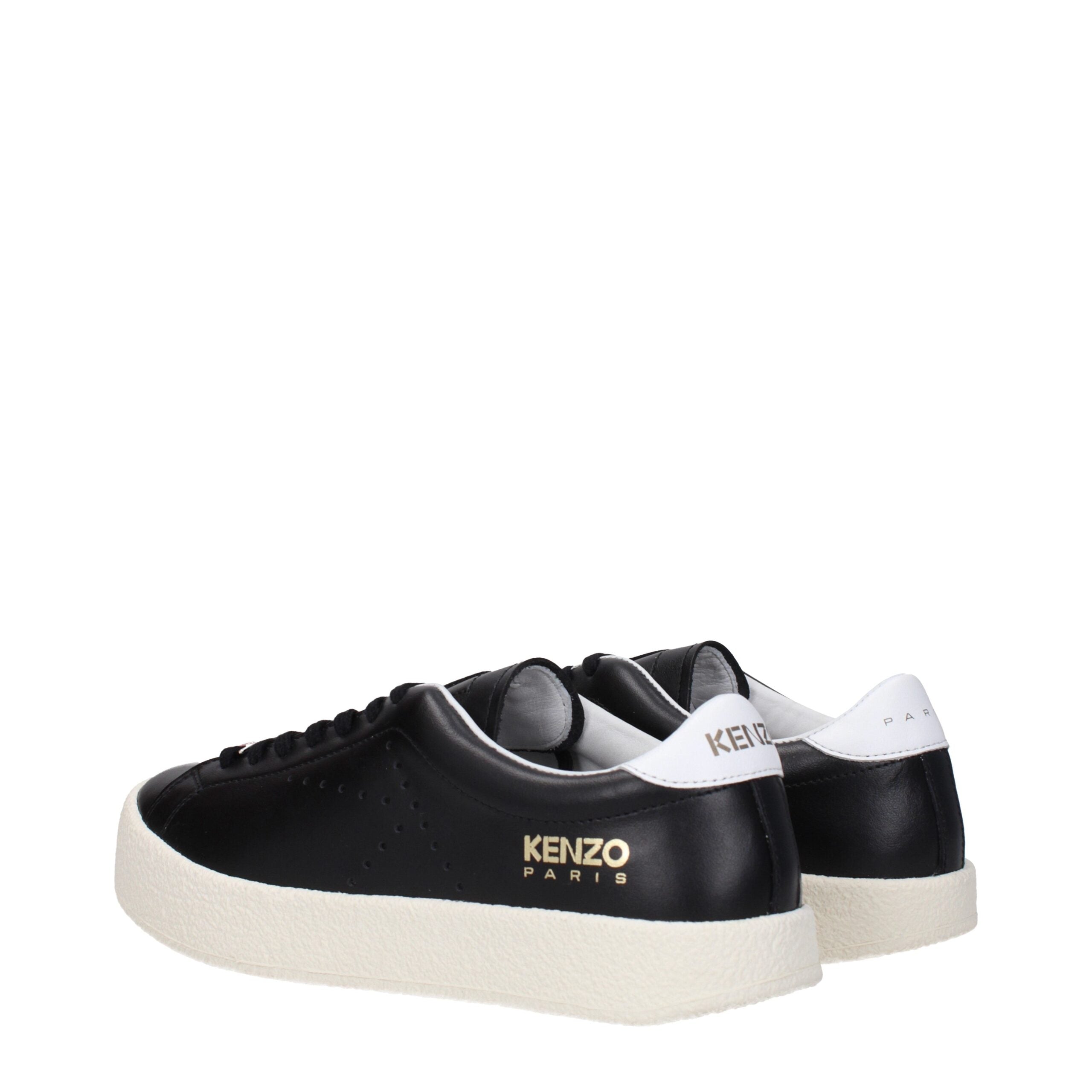 Kenzo Black Leather Low Top Sneakers